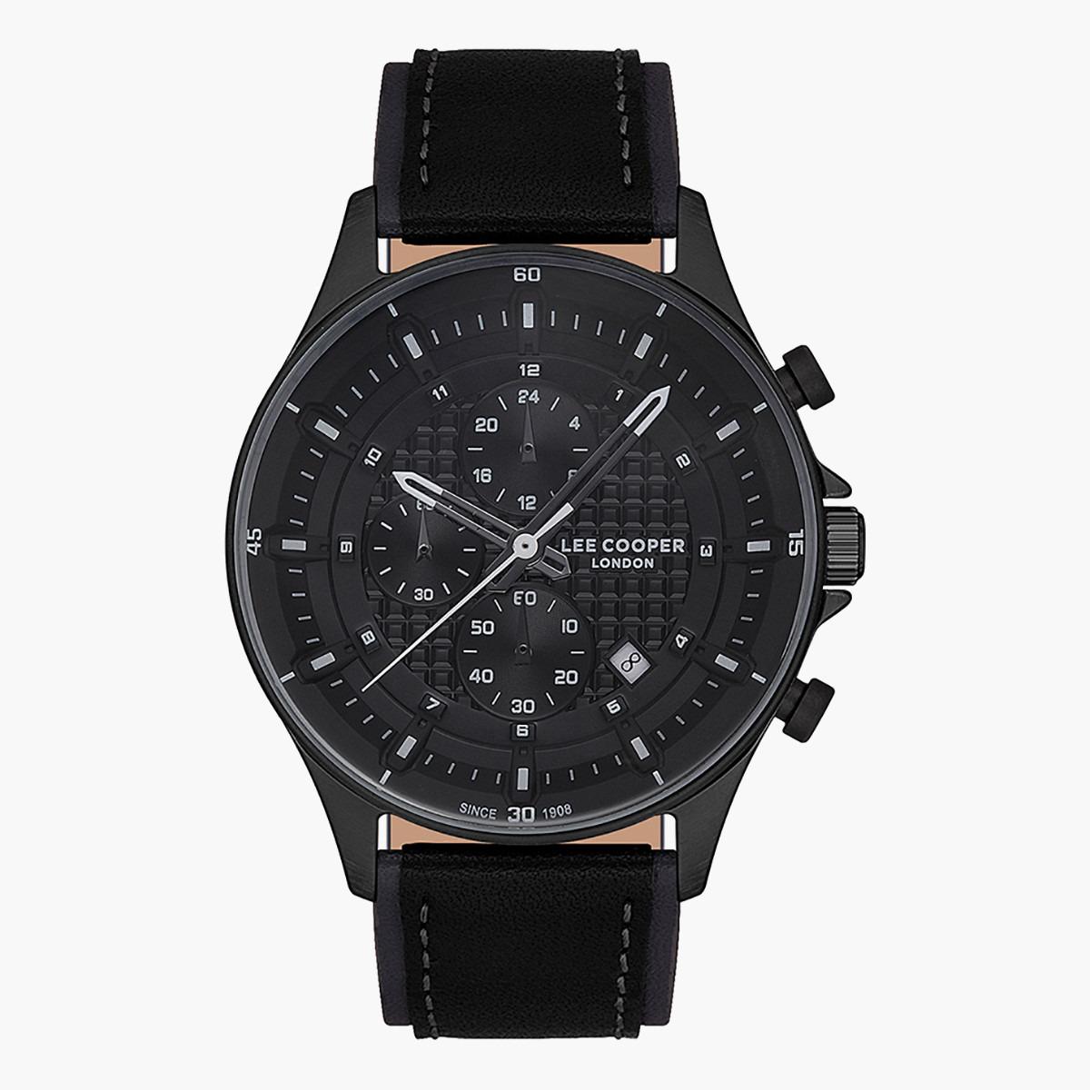 LC07188.651- راقب حزام جلد كرونوغراف أسود ملك الرجال لي كوبر-men-watchesandjewellery-watches-image-1