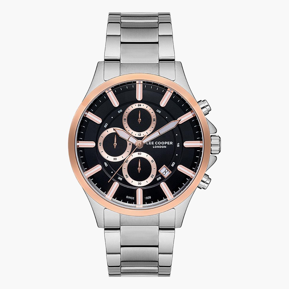 Lee Cooper Men's Silver Chronograph Metal Strap Watch -LC07205.550-men-watchesandjewellery-watches-image-1