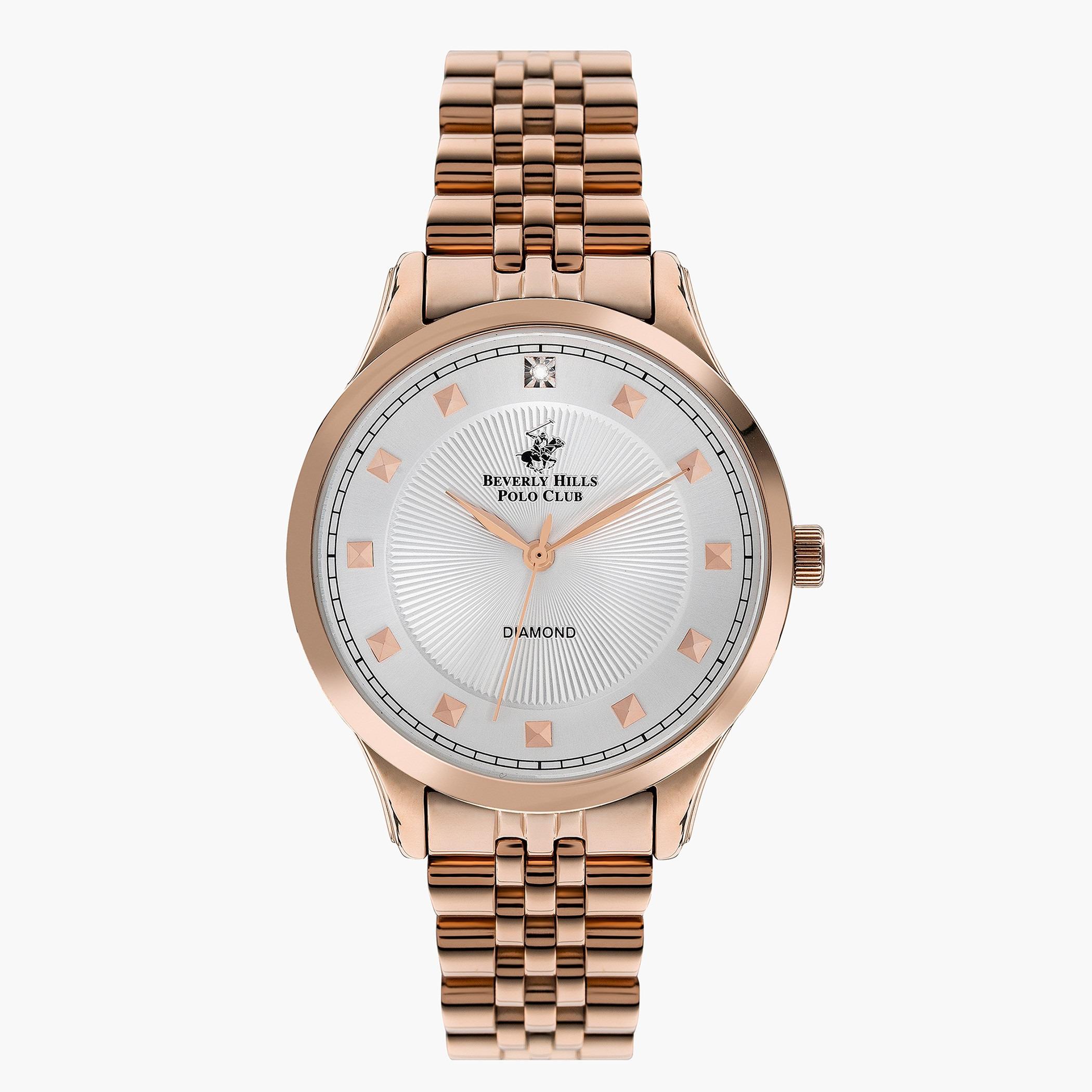 ساعة بيفرلي هيلز بولو كلوب للنساء بسوار معدني ذهبي وردي - BP3196C.430-women-watchesandjewellery-watches-image-1
