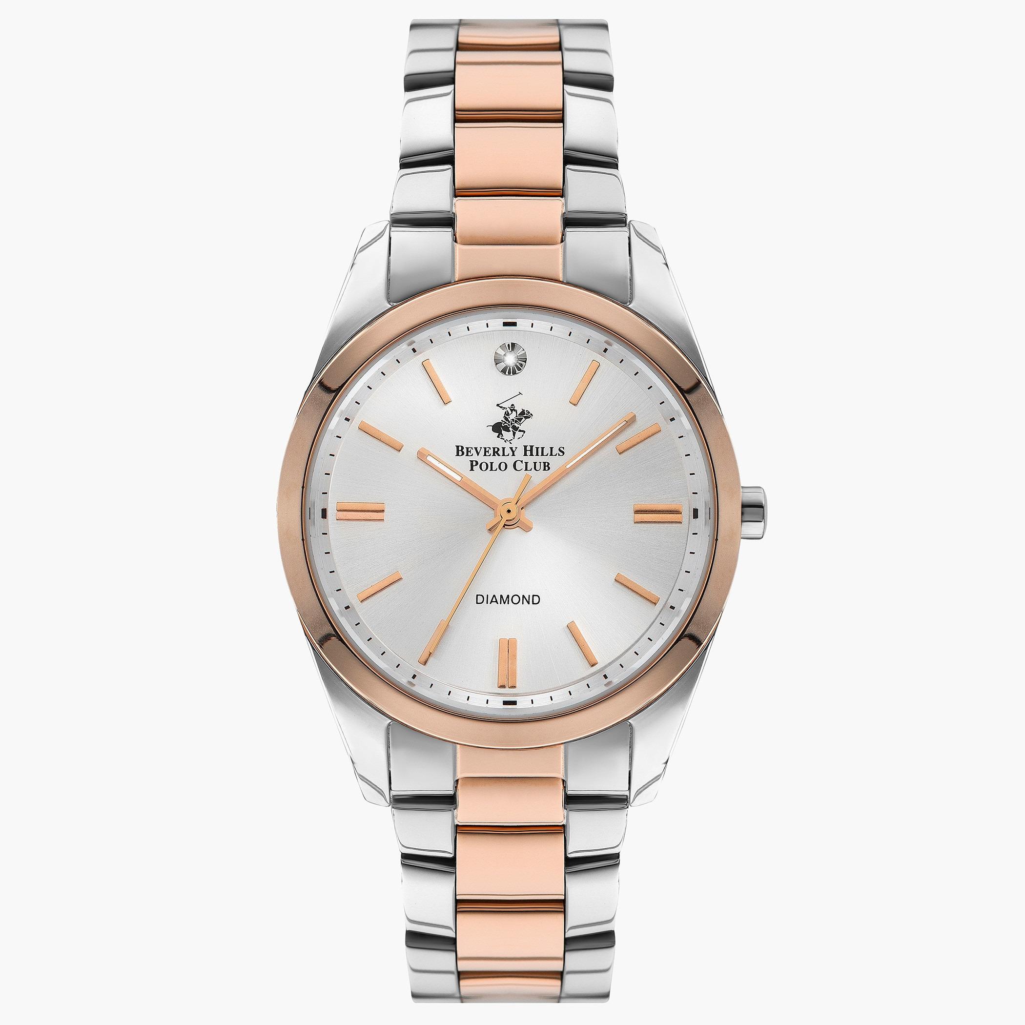 ساعة بيفرلي هيلز بولو كلوب للنساء بسوار معدني فضي وذهبي وردي - BP3200C.530-women-watchesandjewellery-watches-image-1