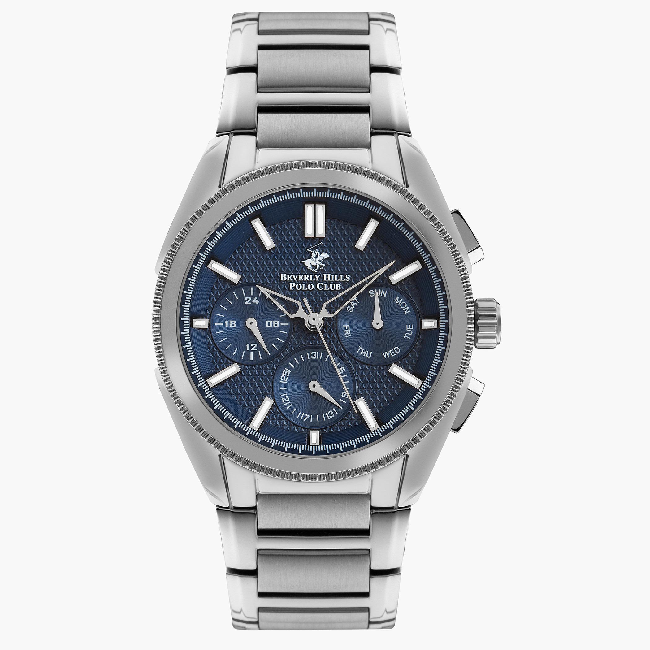 Beverly Hills Polo Club Men Metal Silver Strap Chronograph Watch - BP3213X.390-men-watchesandjewellery-watches-image-1