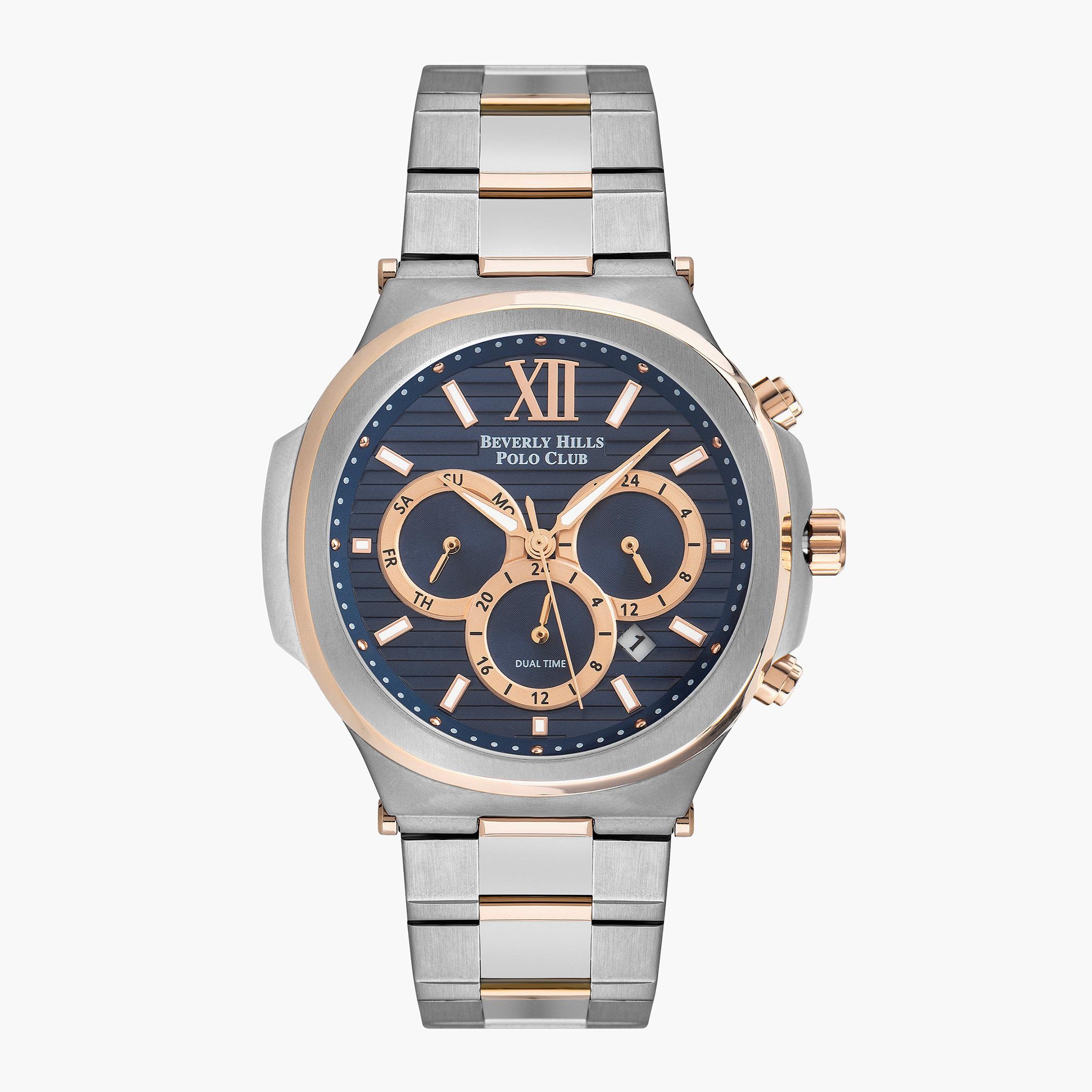 Beverly Hills Polo Club Men Metal Silver Strap Chronograph Watch - BP3216X.590-men-watchesandjewellery-watches-image-1