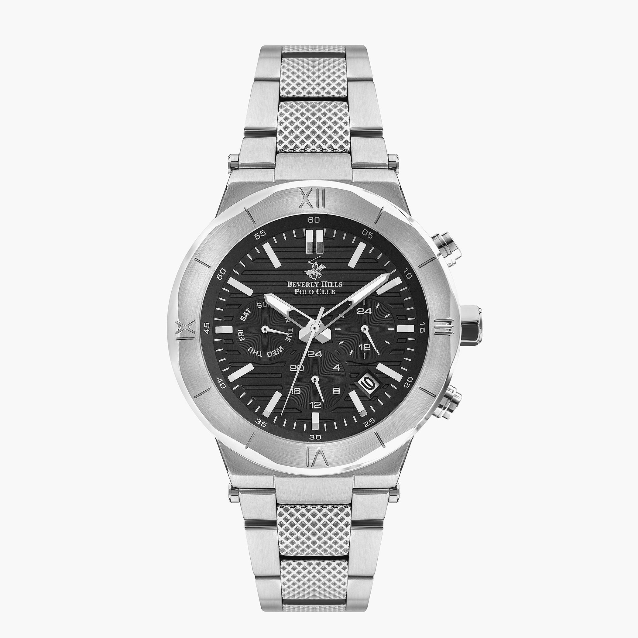 Beverly Hills Polo Club Men Metal Silver Strap Chronograph Watch - BP3217X.350-men-watchesandjewellery-watches-image-1