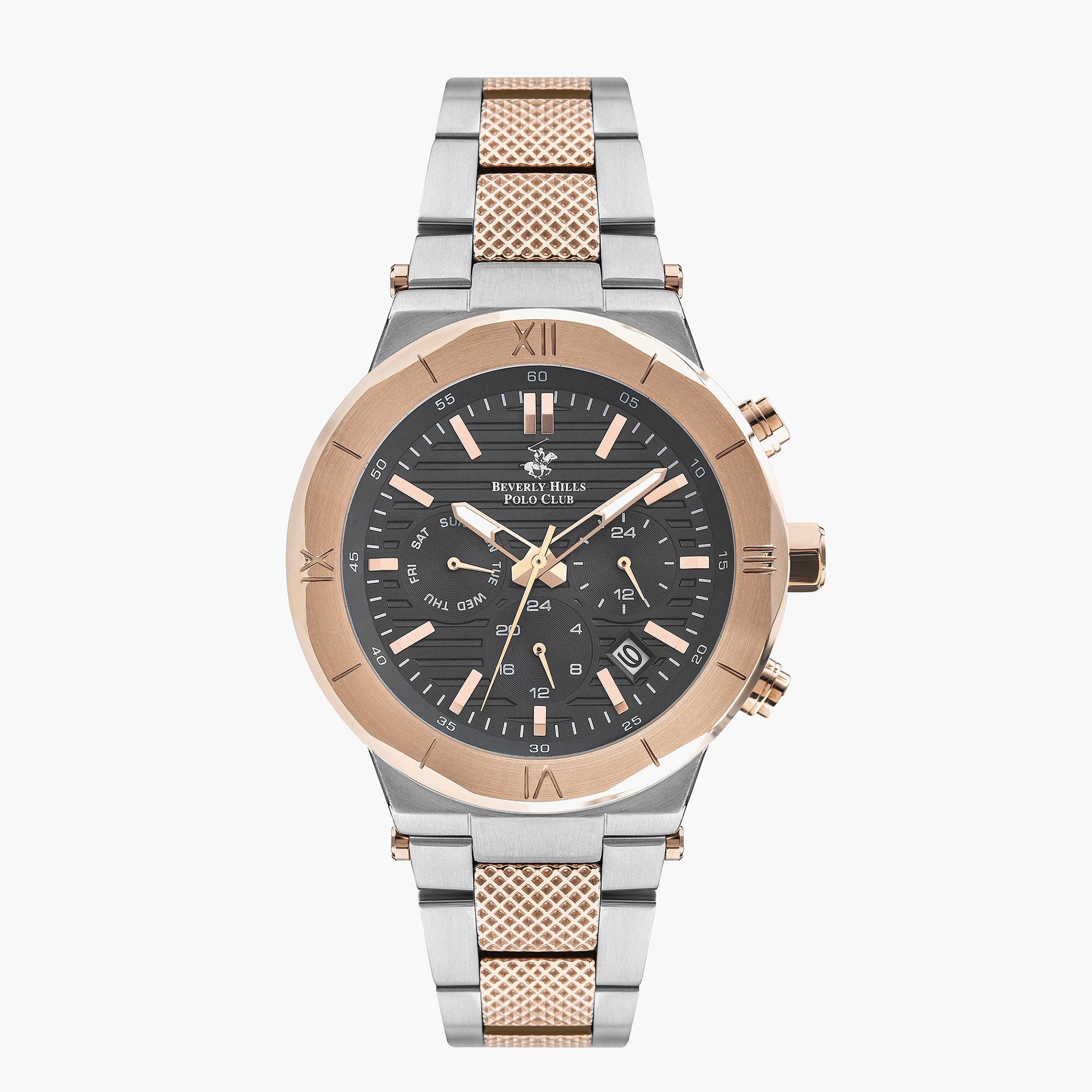 Beverly Hills Polo Club Men Metal Silver & Rose Gold Strap Chronograph Watch - BP3217X.560-men-watchesandjewellery-watches-image-1