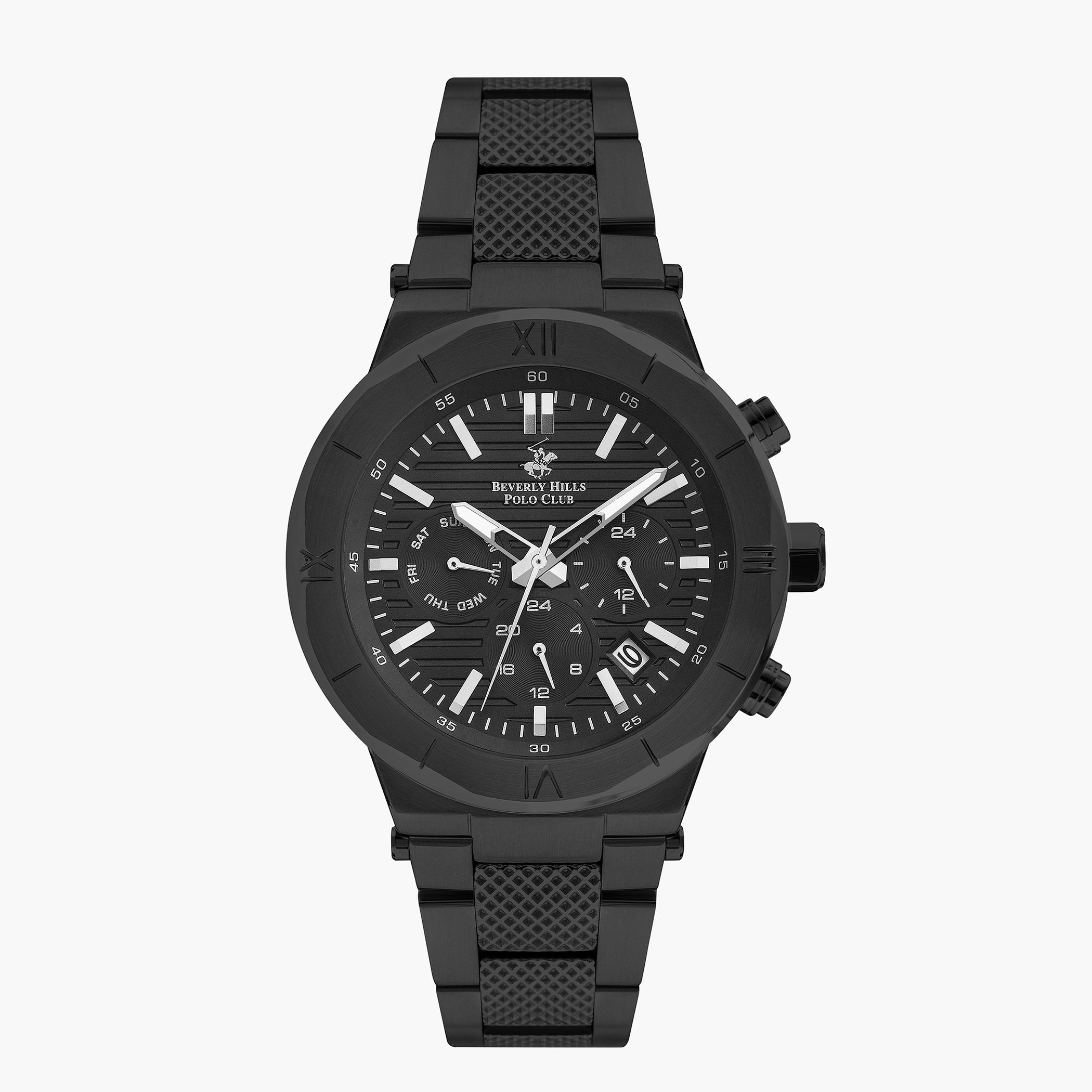 ساعة كرونوغراف من بيفرلي هيلز بولو كلوب للرجال بسوار ميتال مع لون اسود - BP3217X.650-men-watchesandjewellery-watches-image-1