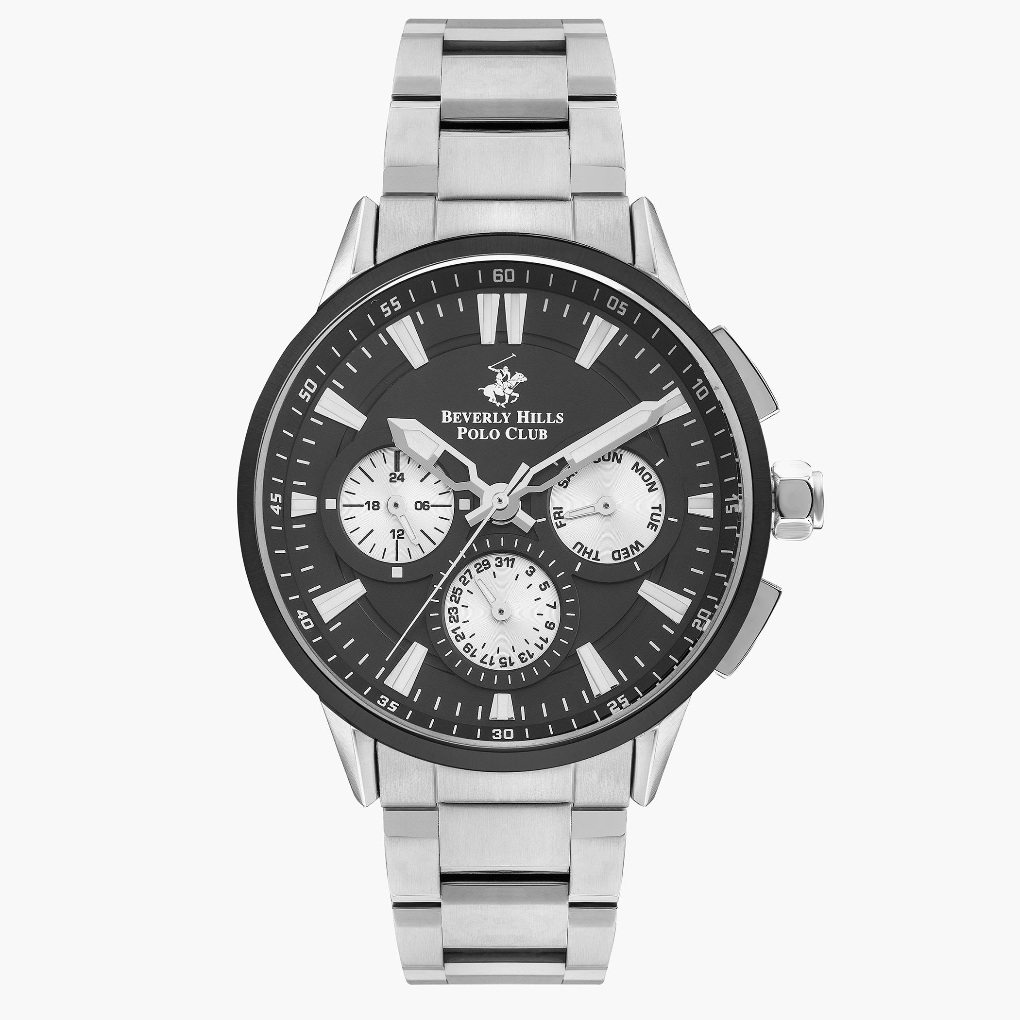 ساعة بيفرلي هيلز بولو كلوب للرجال بسوار معدني فضي كرونوغراف - BP3220X.350-men-watchesandjewellery-watches-image-1