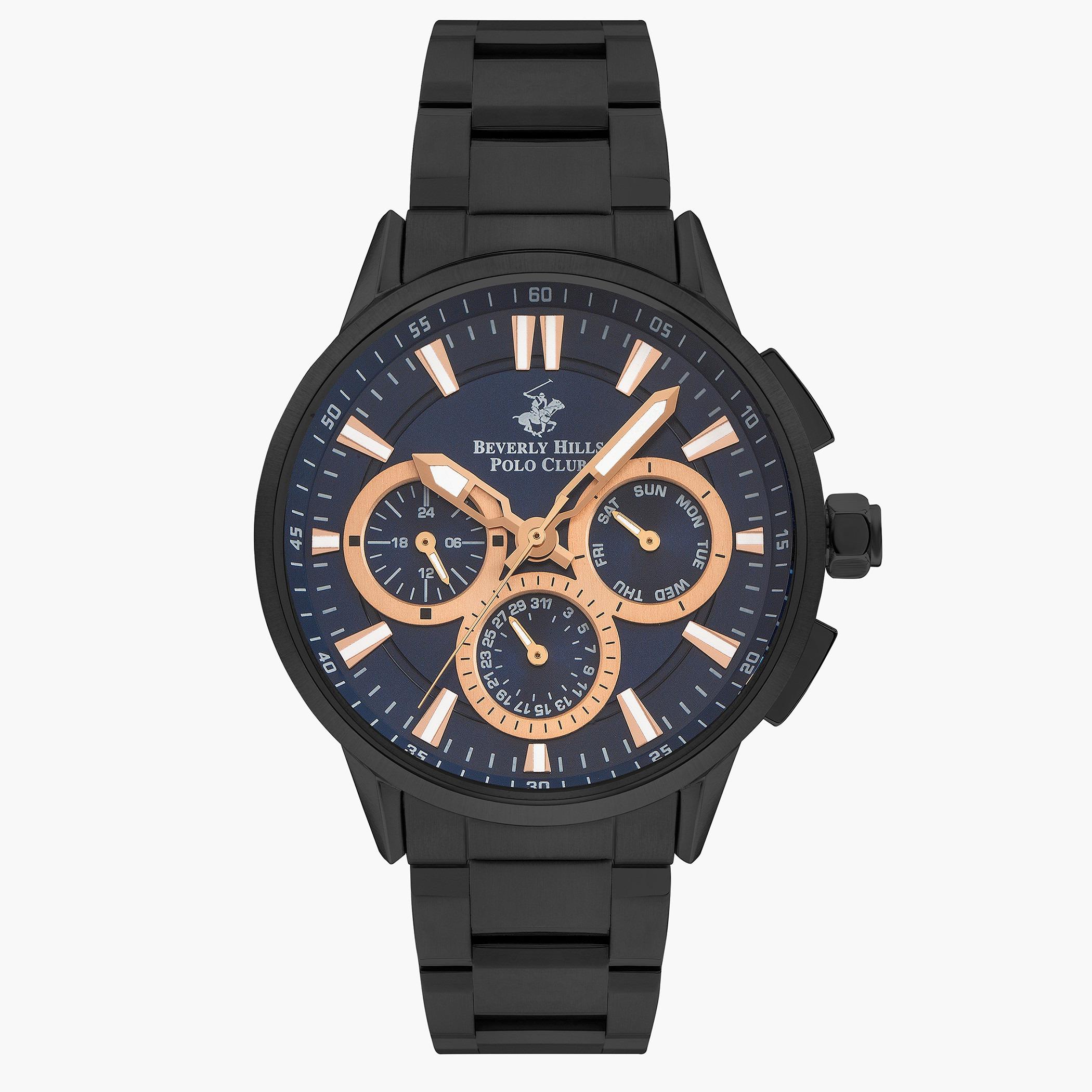ساعة كرونوغراف من بيفرلي هيلز بولو كلوب للرجال بسوار ميتال مع لون اسود - BP3220X.690-men-watchesandjewellery-watches-image-1
