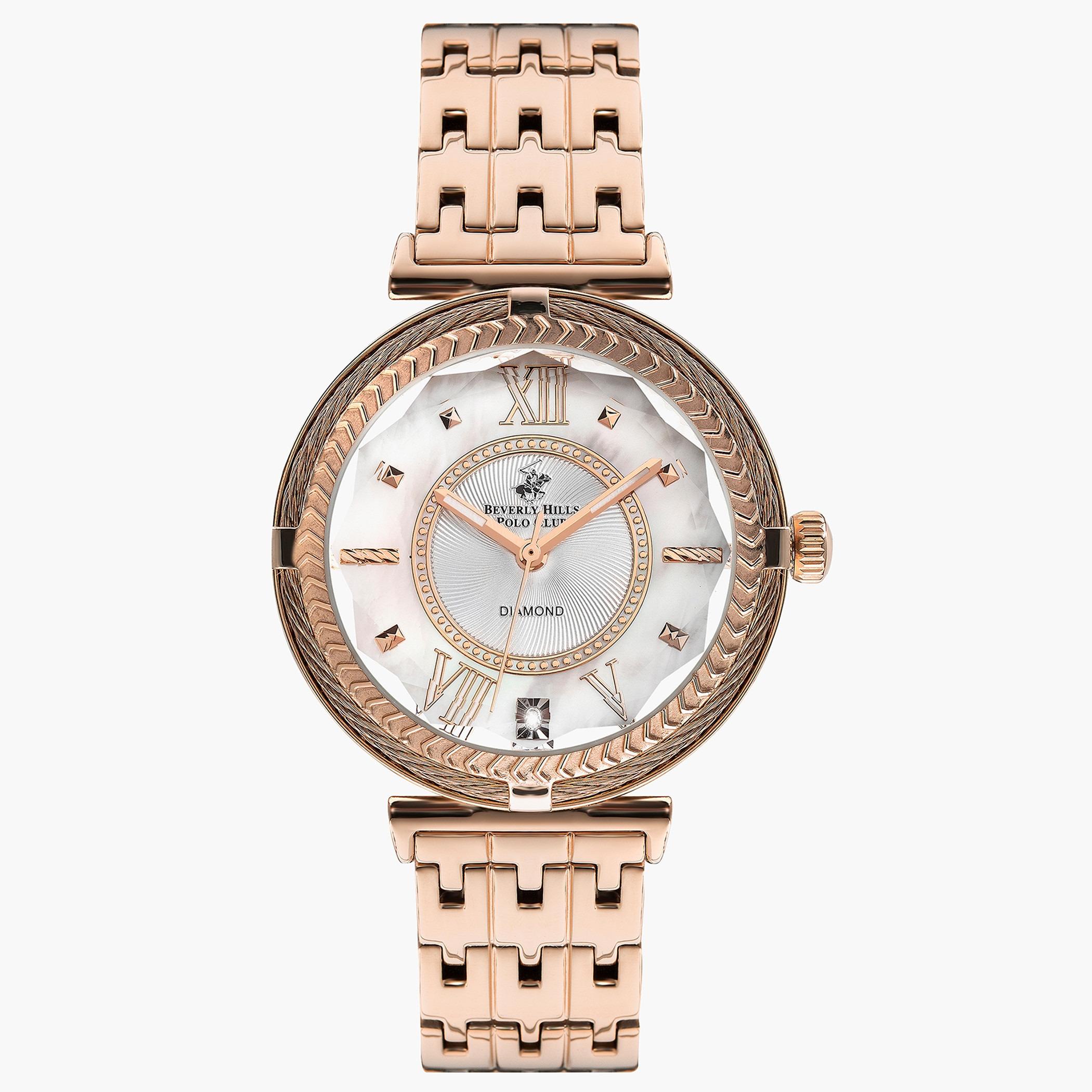 ساعة بيفرلي هيلز بولو كلوب للنساء بسوار معدني ذهبي وردي - BP3222X.420-women-watchesandjewellery-watches-image-1