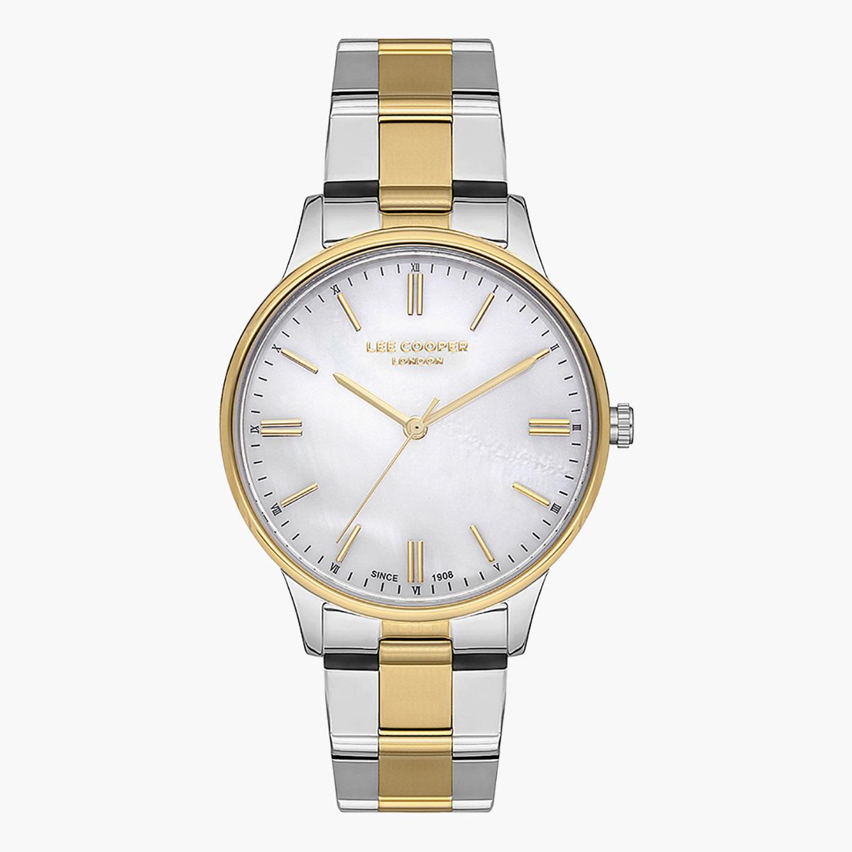 LC07126.220- راقب حزام معدن تناظرية الفضة والذهب للنساء لي كوبر-women-watchesandjewellery-watches-image-1