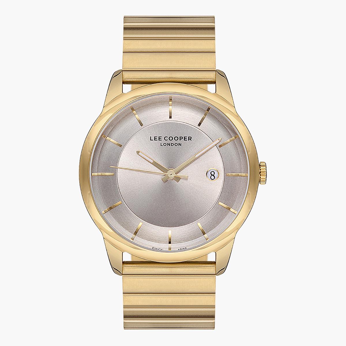 LC07185.160- راقب حزام معدن تناظرية ذهبي ملك الرجال لي كوبر-men-watchesandjewellery-watches-image-1
