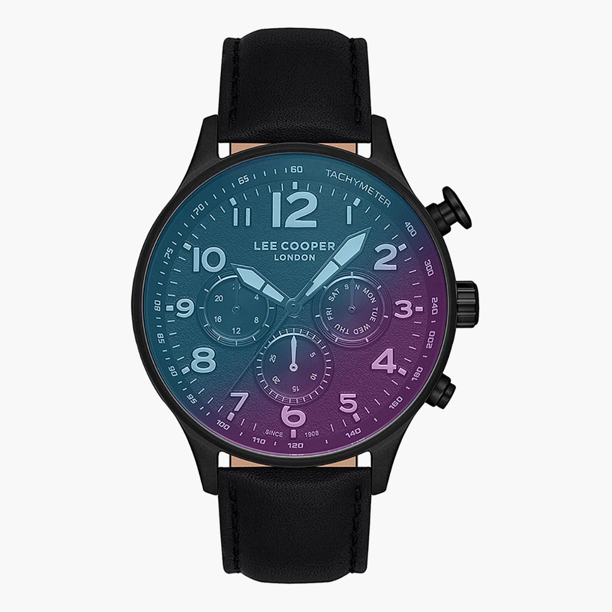 LC07193.651- راقب حزام جلد كرونوغراف أسود ملك الرجال لي كوبر-men-watchesandjewellery-watches-image-1