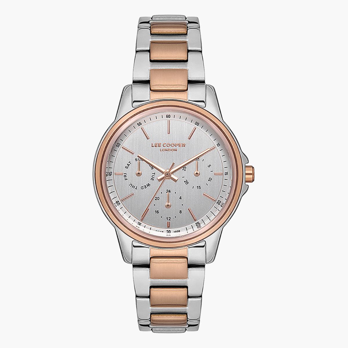 LC07131.530- راقب حزام معدن تناظرية الفضة والذهب للنساء لي كوبر-women-watchesandjewellery-watches-image-1