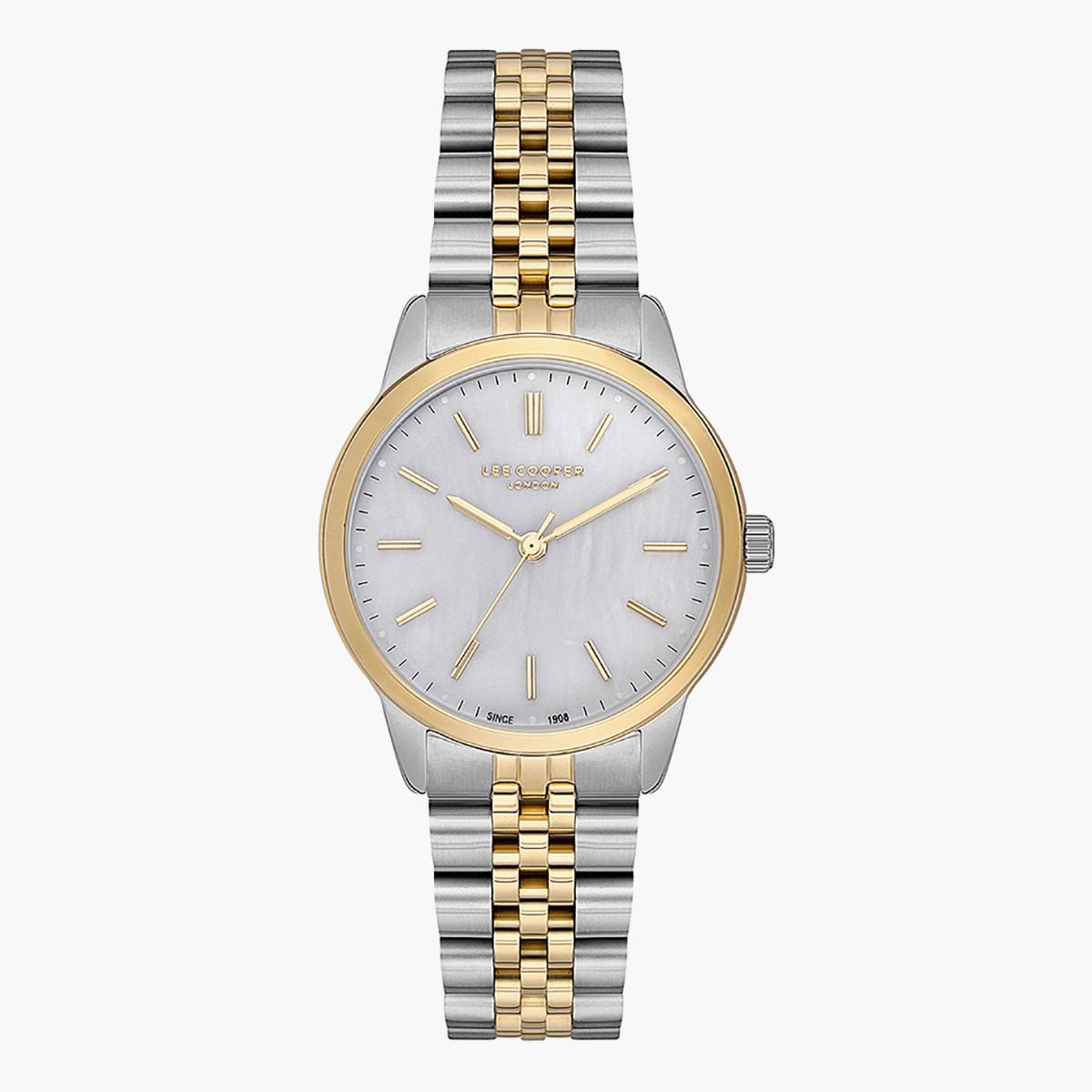 LC07144.220- راقب حزام معدن تناظرية الفضة والذهب للنساء لي كوبر-women-watchesandjewellery-watches-image-1