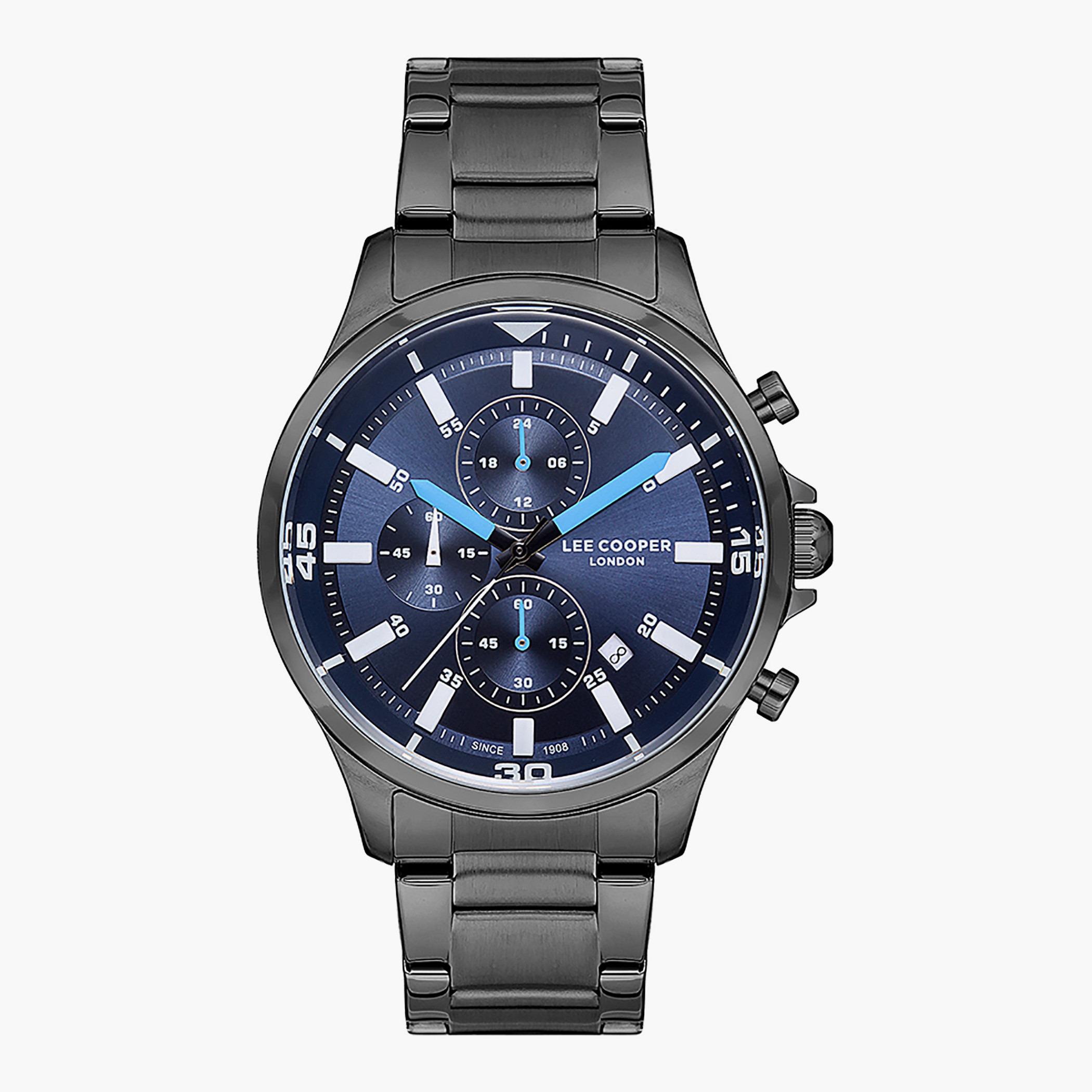 Lee Cooper Men's Gun Metal Chronograph Metal Strap Watch -LC07179.090-men-watchesandjewellery-watches-image-1