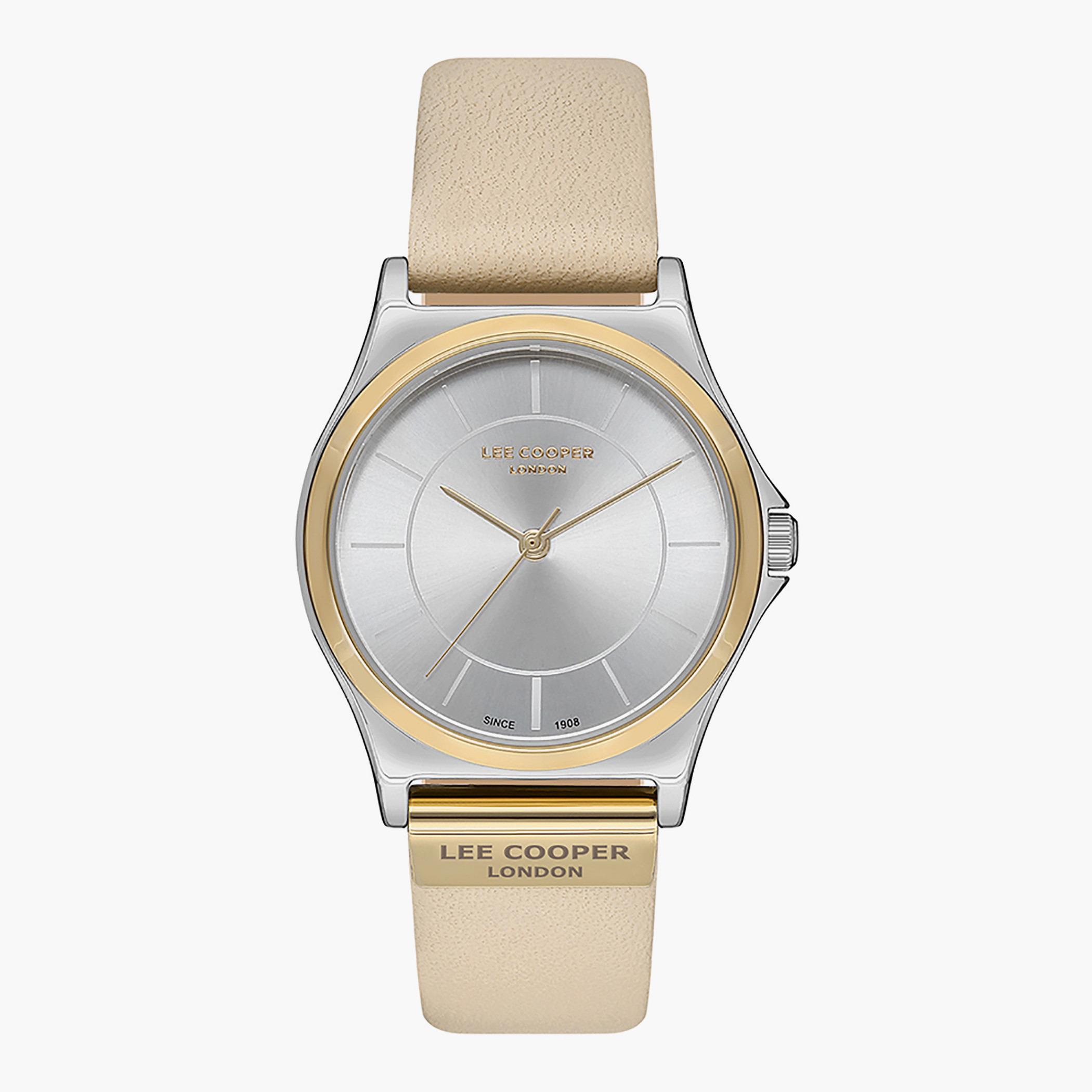 Lee Cooper Women's Beige Analog Leather Strap Watch -LC07180.237-women-watchesandjewellery-watches-image-1
