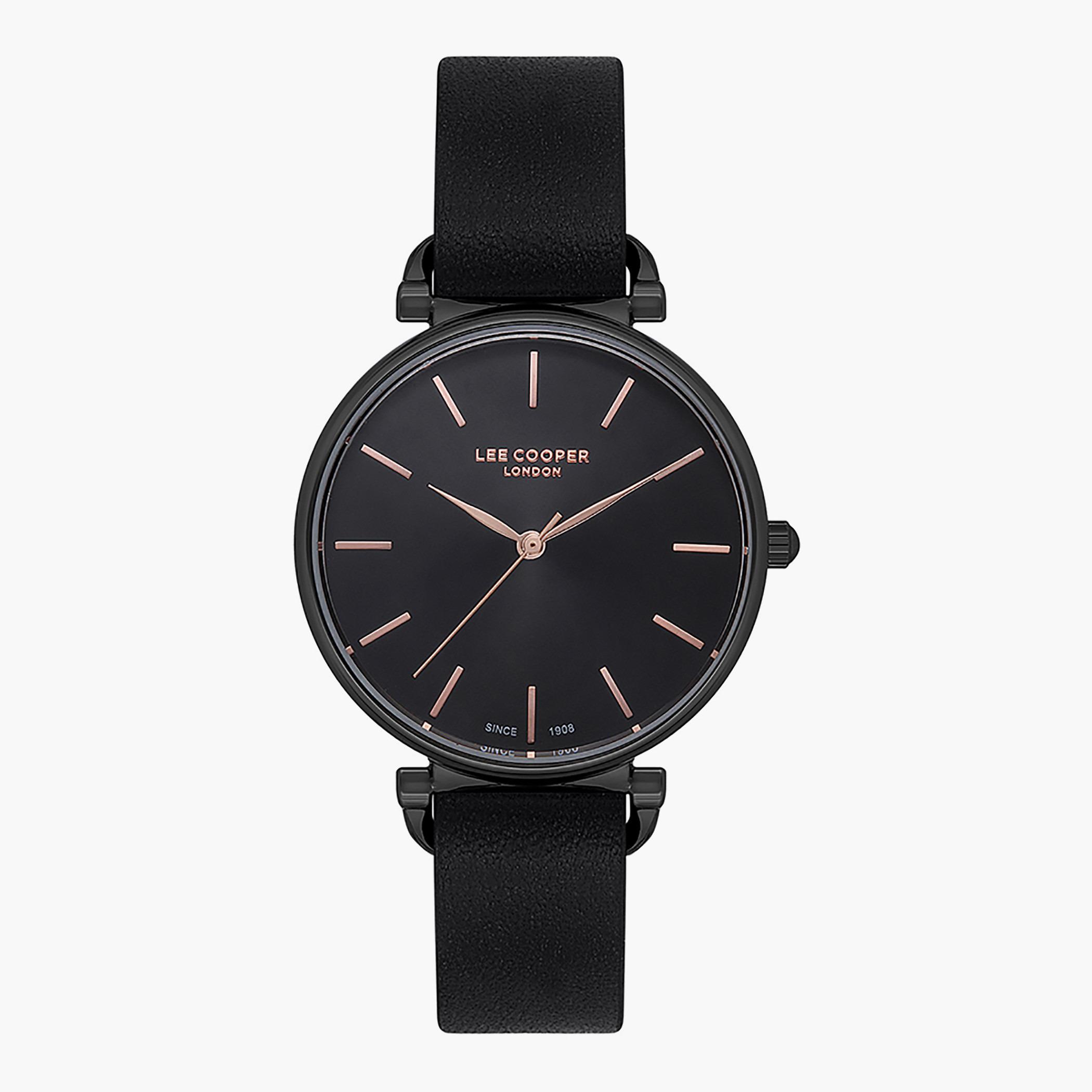 Lee Cooper Women's Black Analog Leather Strap Watch -LC07201.651-women-watchesandjewellery-watches-image-1