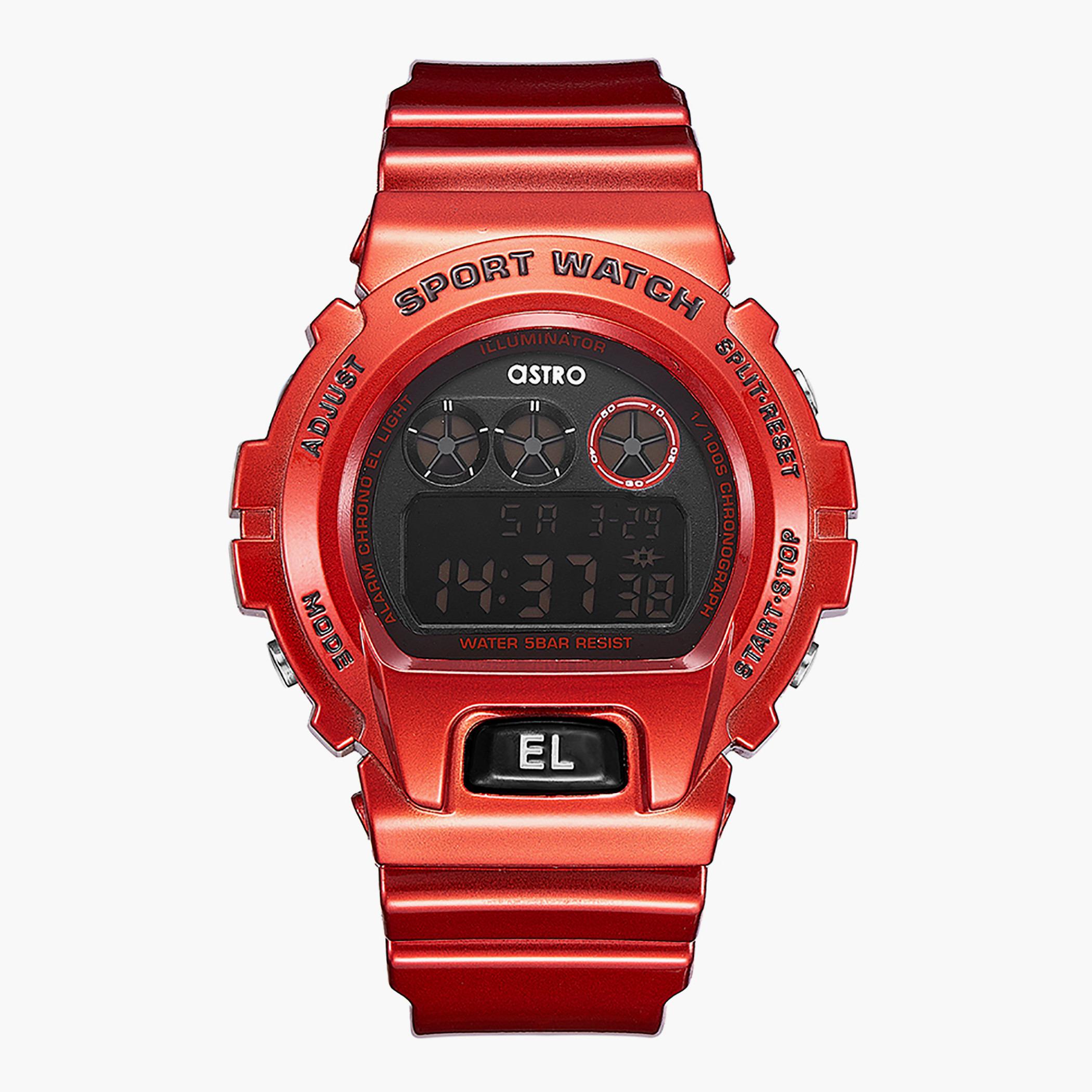A21910-PPRB- راقب حزام البولي يوريثين رقميّة أحمر للرجال أسترو-men-watchesandjewellery-watches-image-1