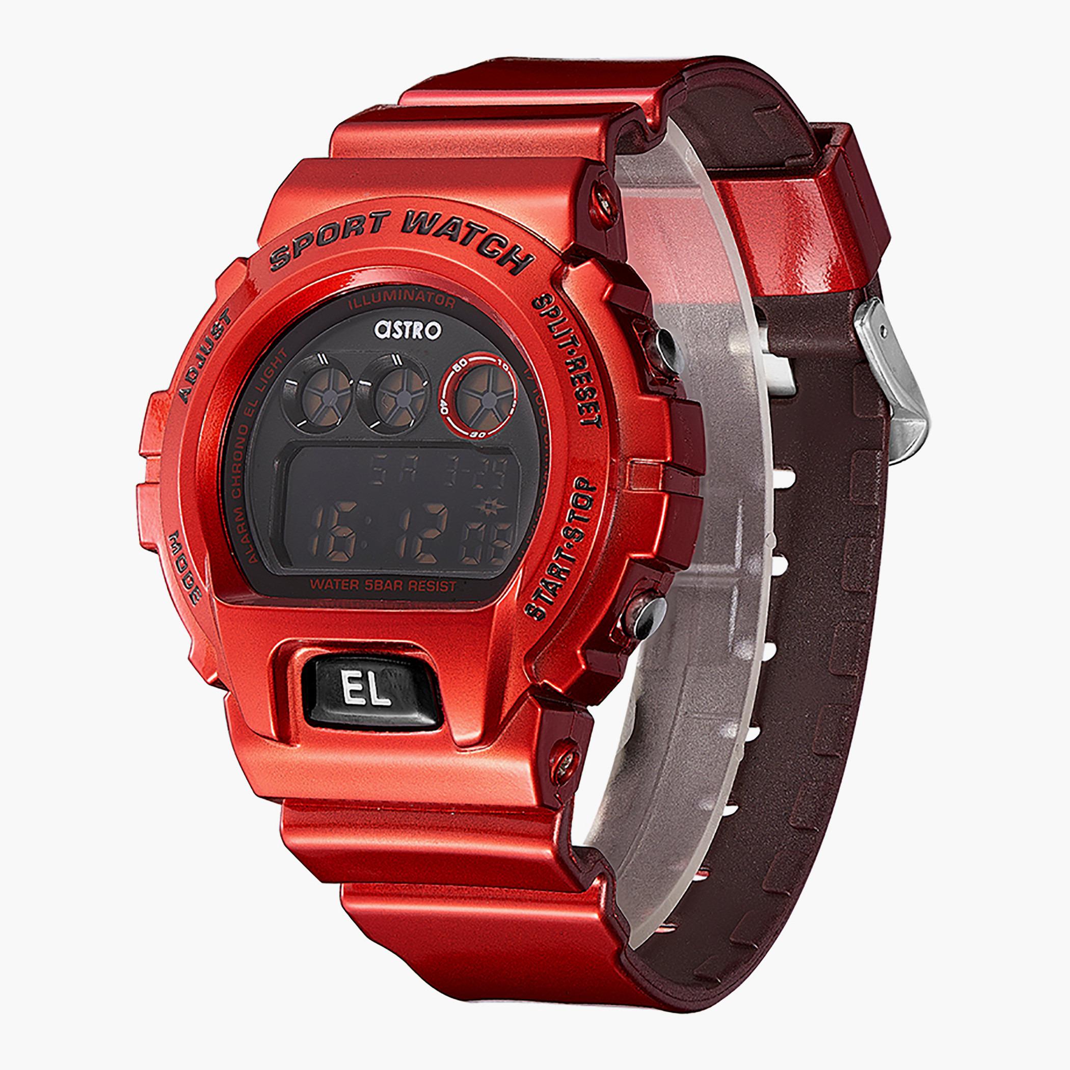 A21910-PPRB- راقب حزام البولي يوريثين رقميّة أحمر للرجال أسترو-men-watchesandjewellery-watches-image-2