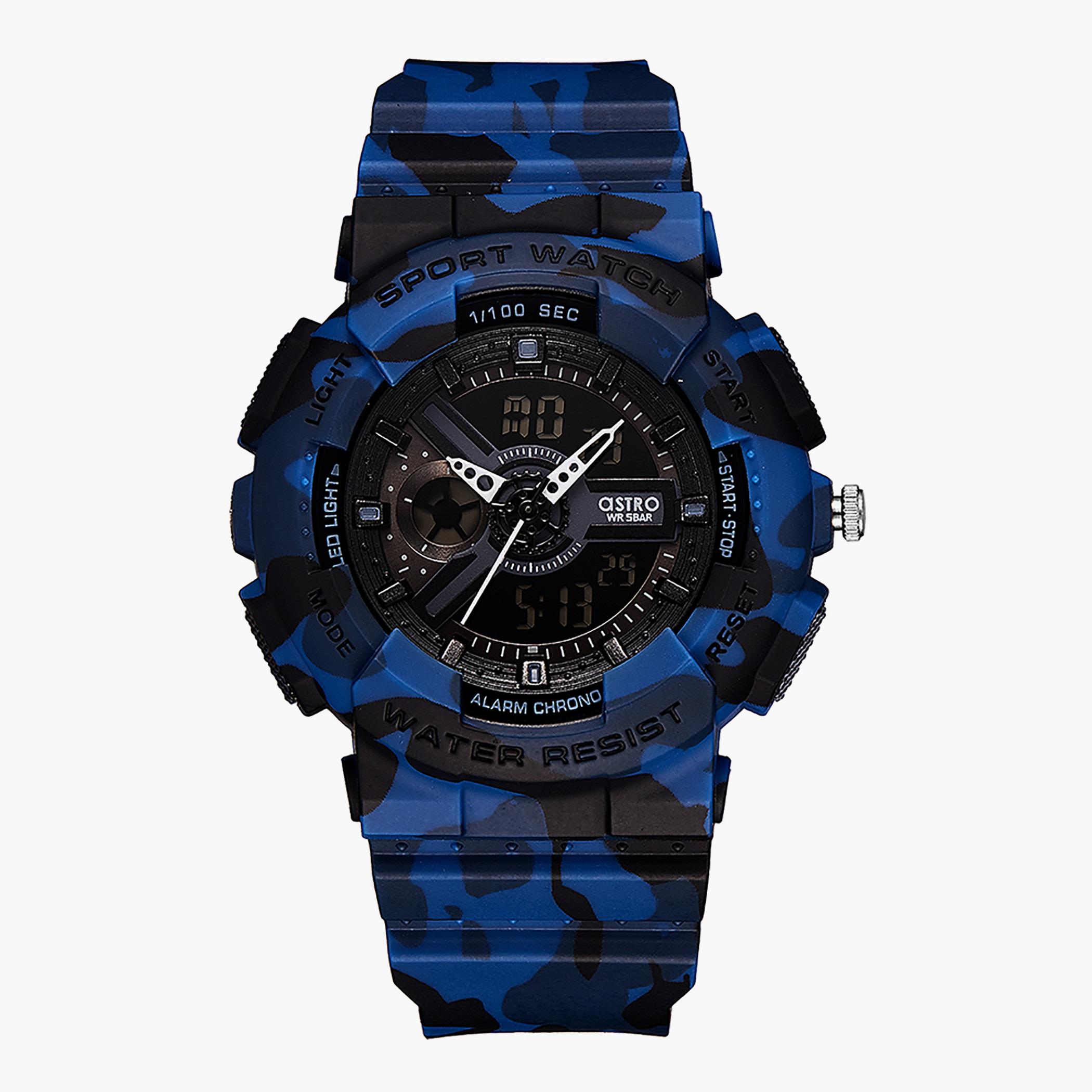 A21805-PPLB- راقب حزام البولي يوريثين تناظرية/ رقمية أزرق للرجال أسترو-men-watchesandjewellery-watches-image-1