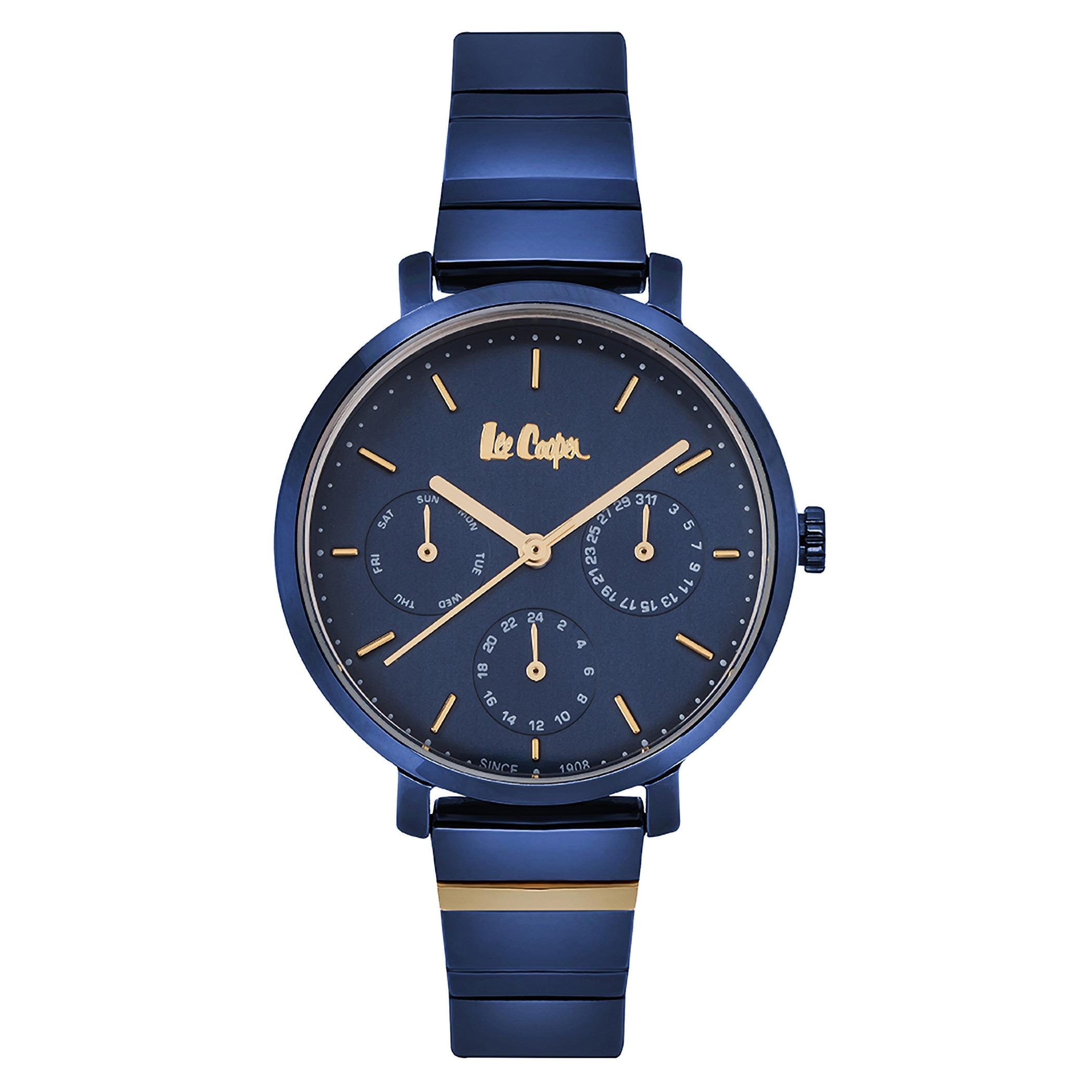ساعة انالوج من لي كوبر بسوار ميتال مع لون داكن للنساء - LC06894.990-women-watchesandjewellery-watches-image-1