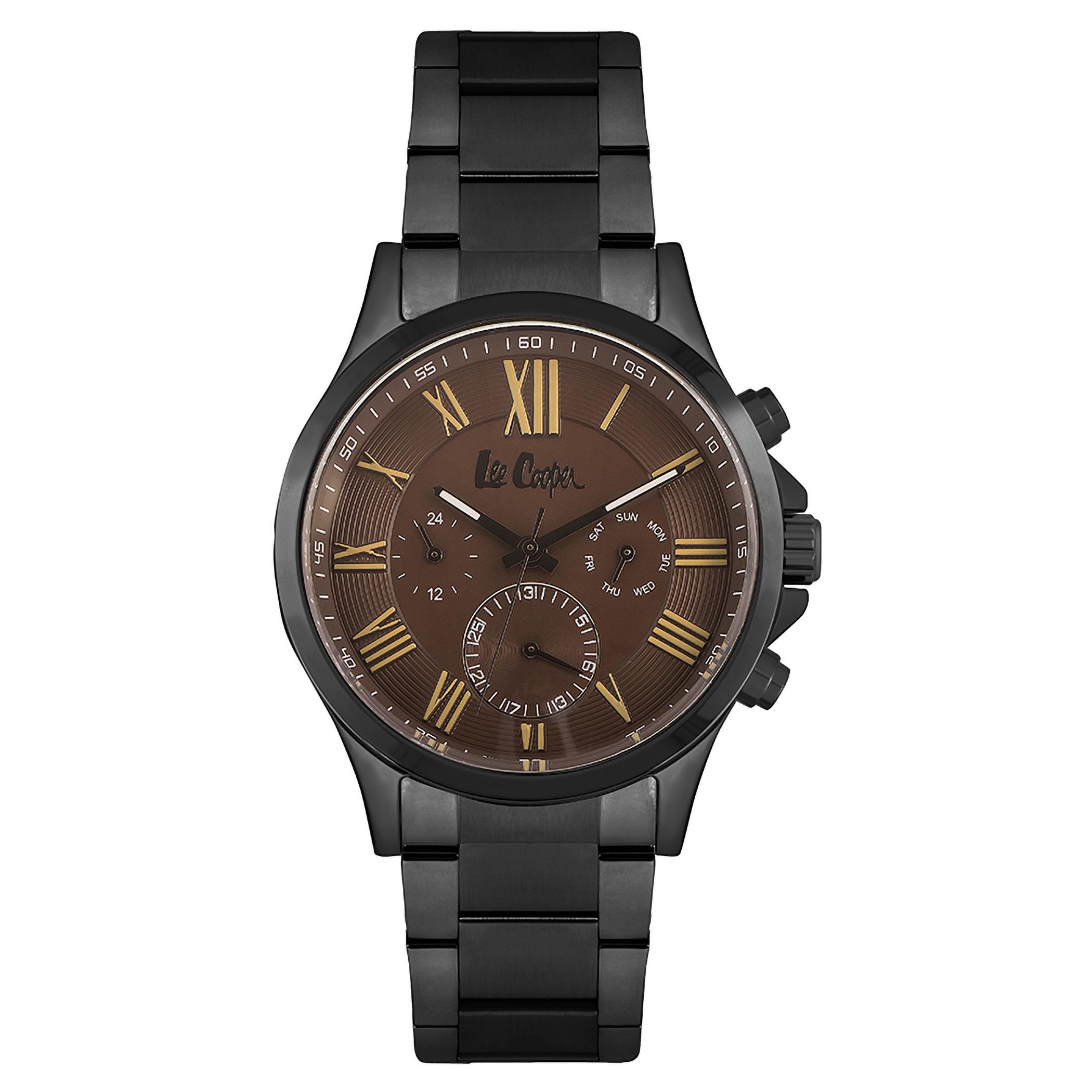 ساعة لي كوبر من كرونوغراف بسوار اسود من المیتال للرجال - LC06890.640-men-watchesandjewellery-watches-image-1
