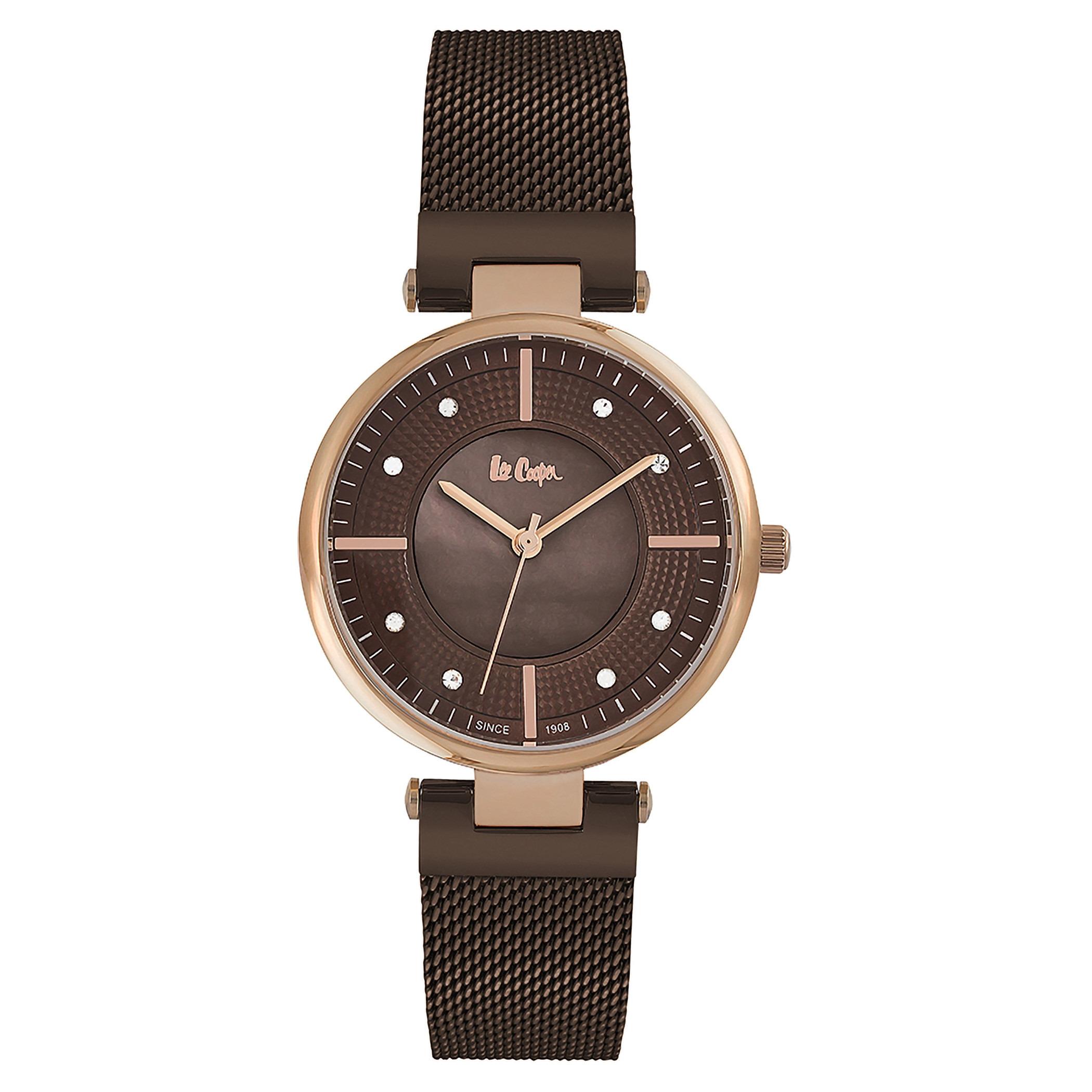 ساعة لي كوبر للنساء شبكية بسوار بني داكن انالوج - LC06662.440-women-watchesandjewellery-watches-image-1