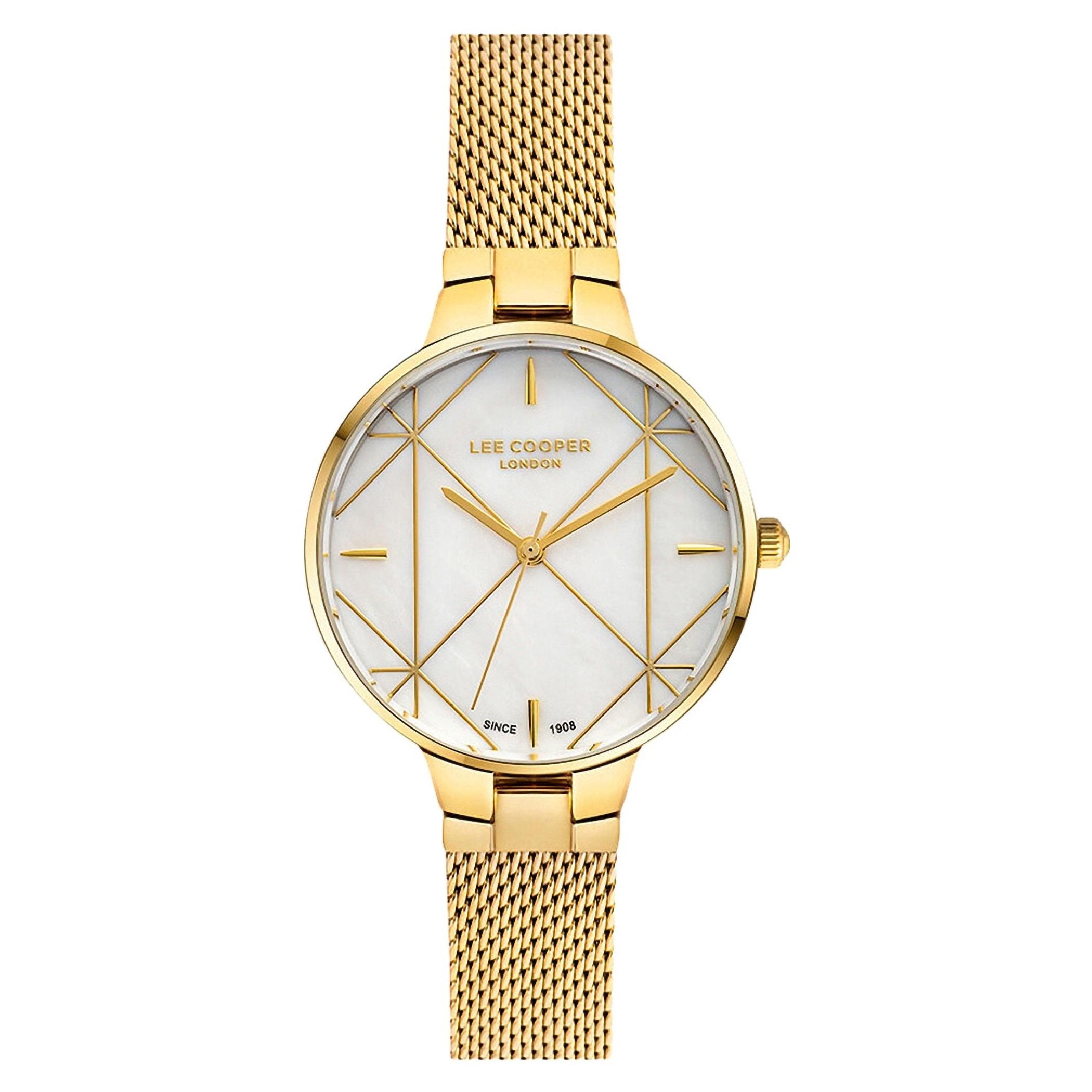ساعة لي كوبر للنساء بسوار شبكي ذهبي انالوج - LC07036.120-women-watchesandjewellery-watches-image-1