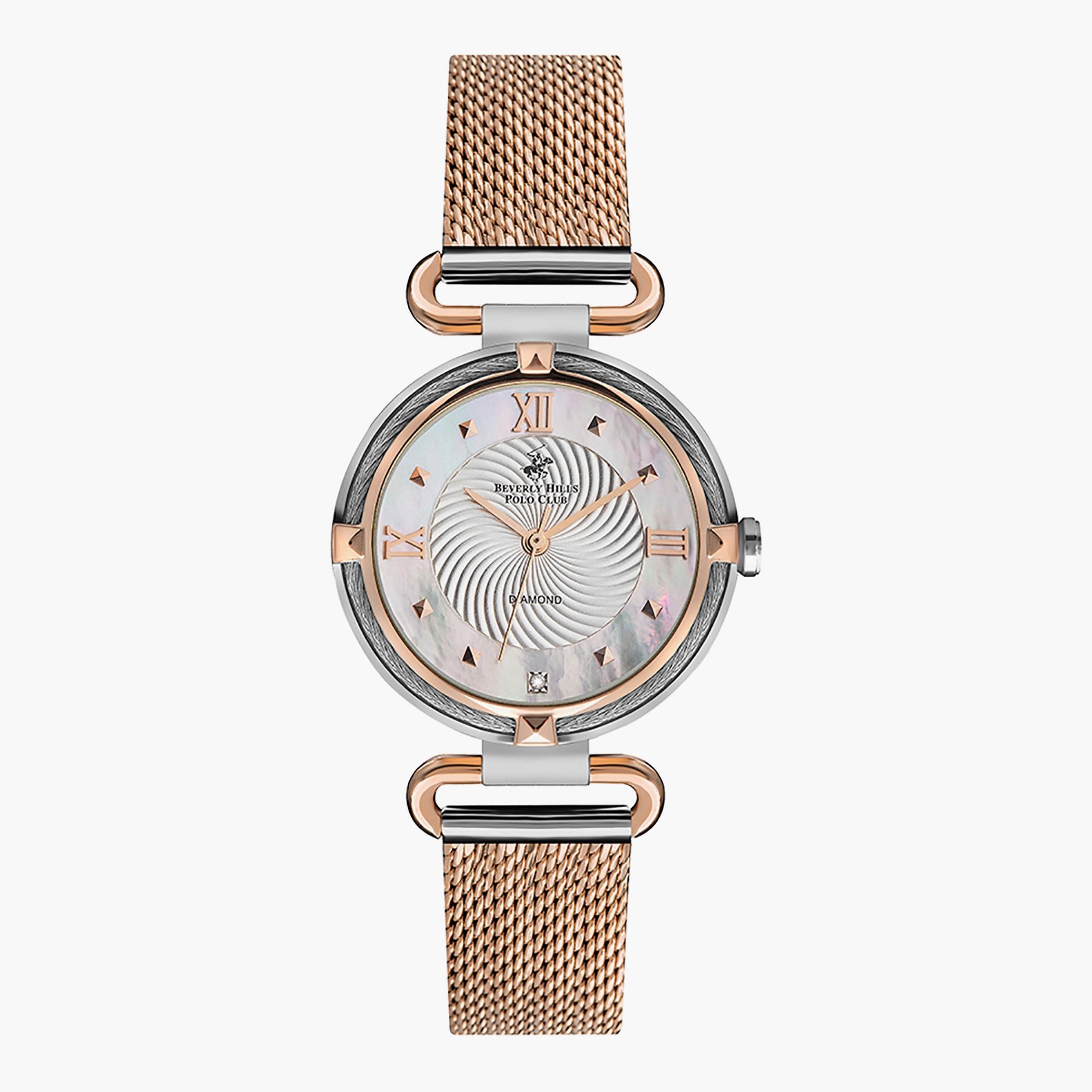 ساعة بيفرلي هيلز بولو كلوب للنساء بسوار ذهبي وردي انالوج - BP3165X.520-women-watchesandjewellery-watches-image-1