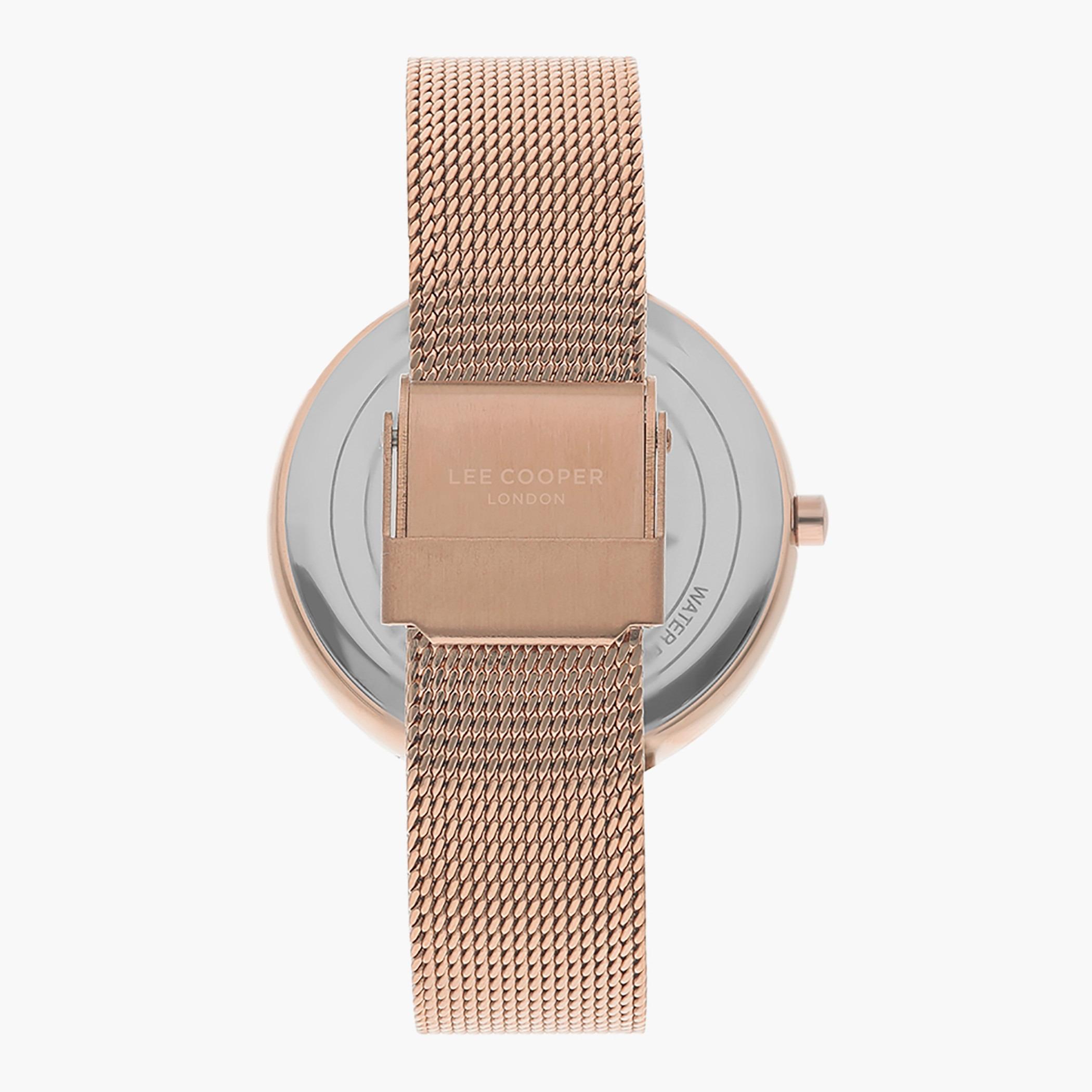 LC07266.410- راقب حزام شبكة تناظرية ذهبي وردي للنساء لي كوبر-women-watchesandjewellery-watches-image-3