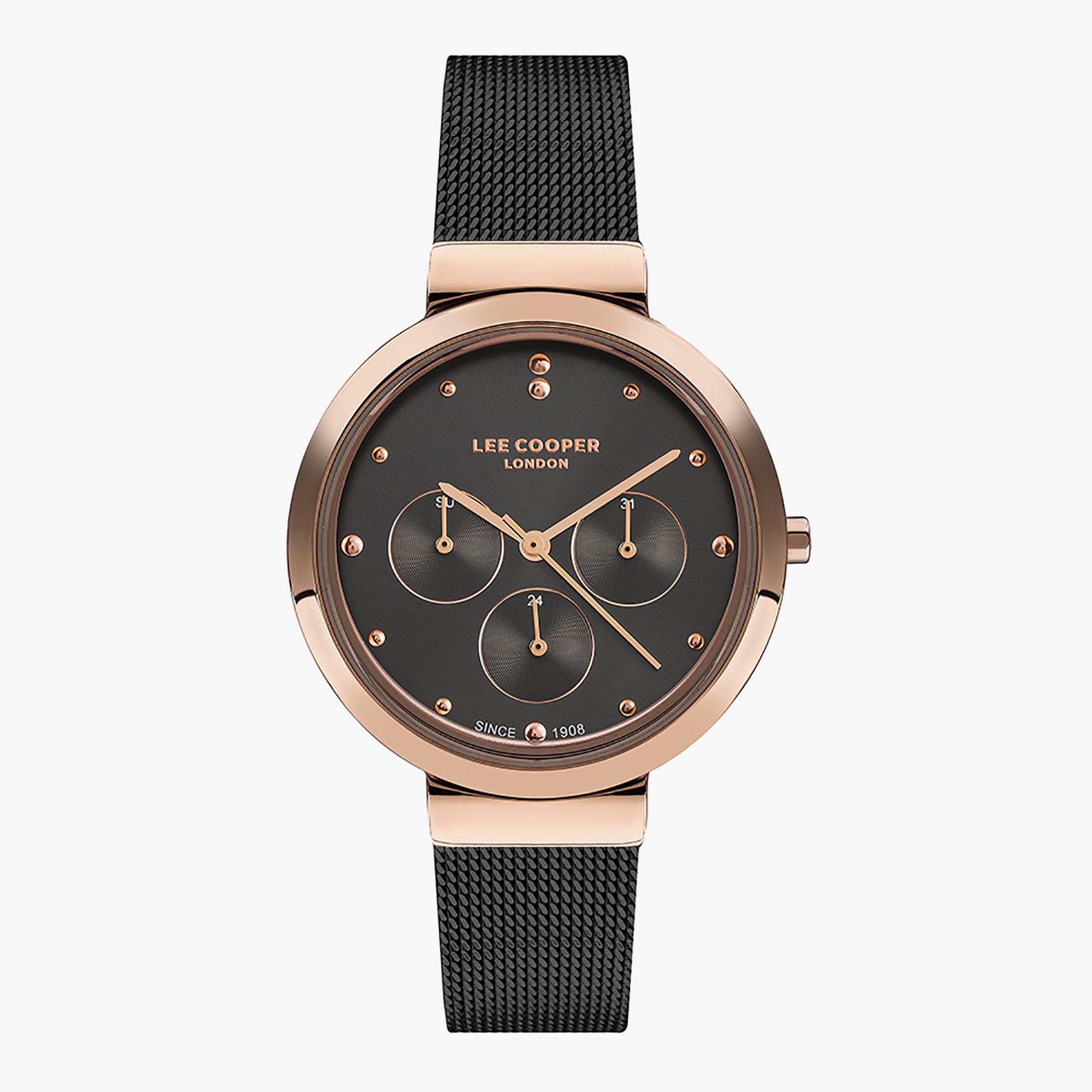 LC07266.460- راقب حزام شبكة تناظرية بندقية معدنية للنساء لي كوبر-women-watchesandjewellery-watches-image-1
