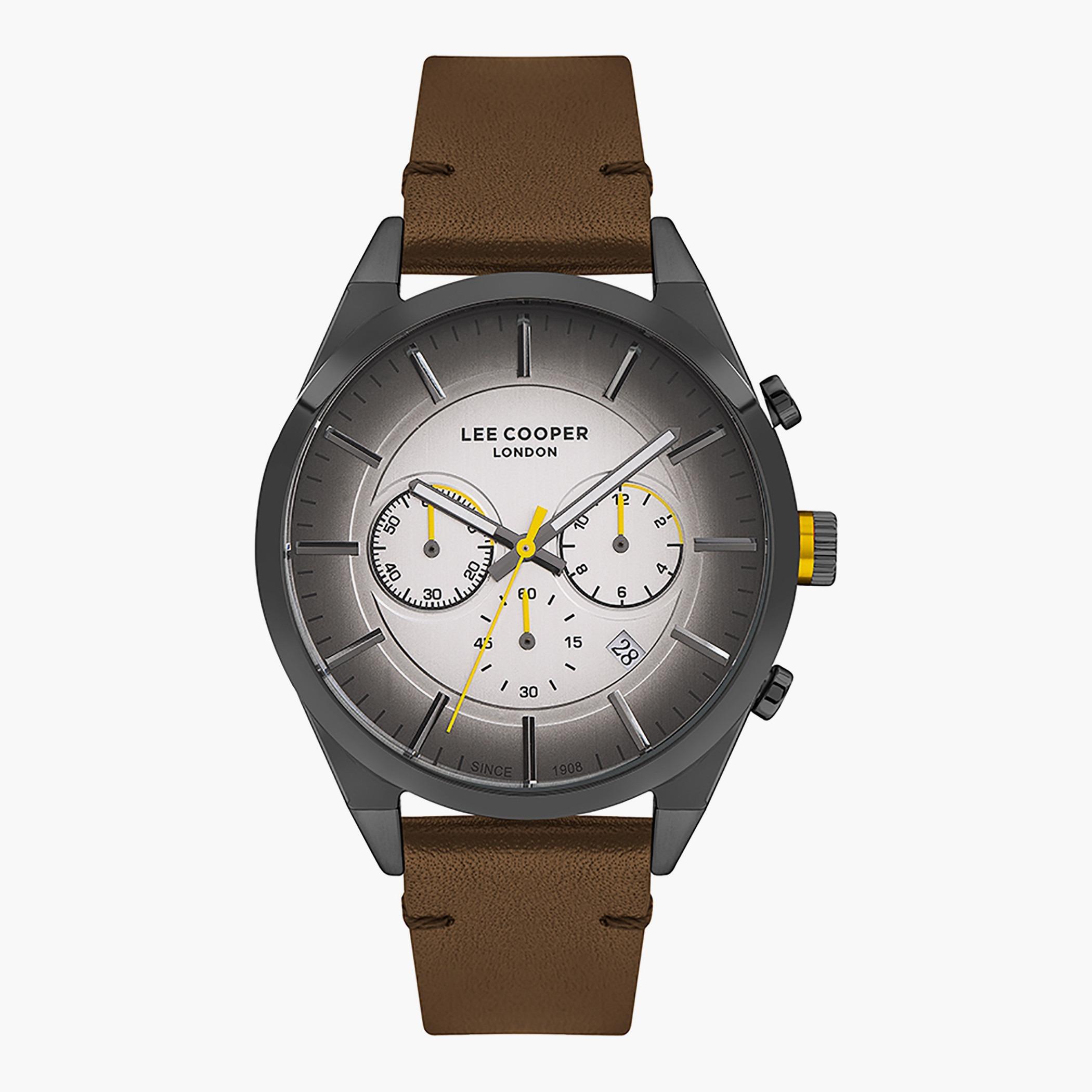 LC07286.065- راقب حزام جلد كرونوغراف بنى ملك الرجال لي كوبر-men-watchesandjewellery-watches-image-1