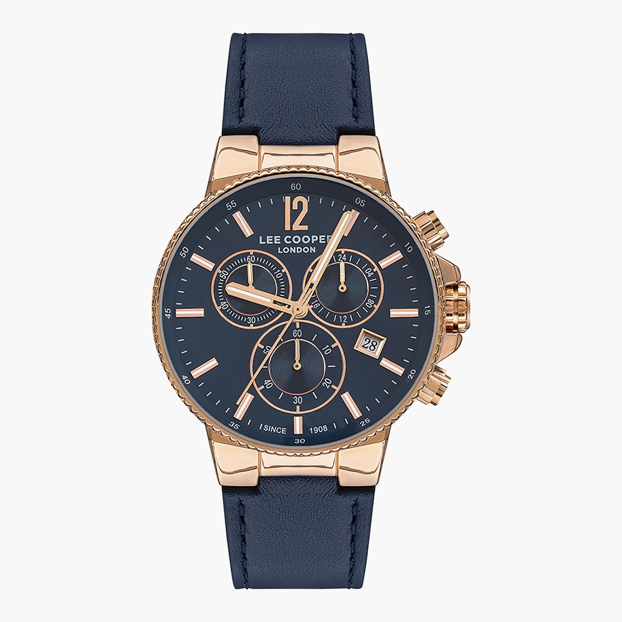 Lee Cooper Men Leather Blue Strap Chronograph Watch - LC07316.499-men-watchesandjewellery-watches-image-1