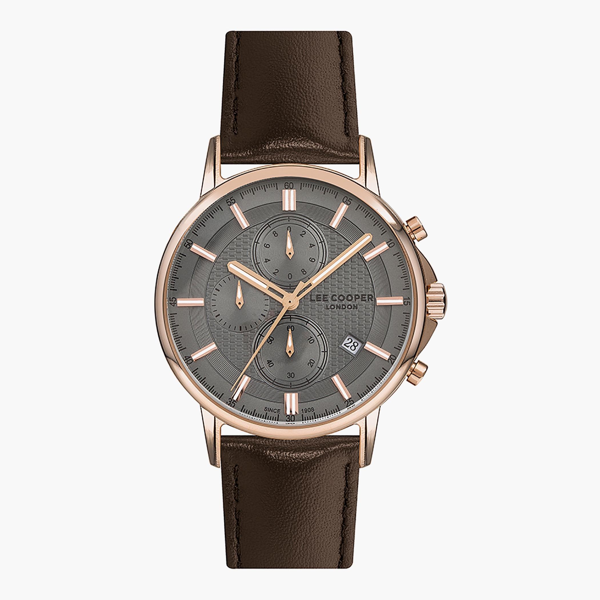Lee Cooper Men Leather Brown Strap Chronograph Watch - LC07273.461-men-watchesandjewellery-watches-image-1