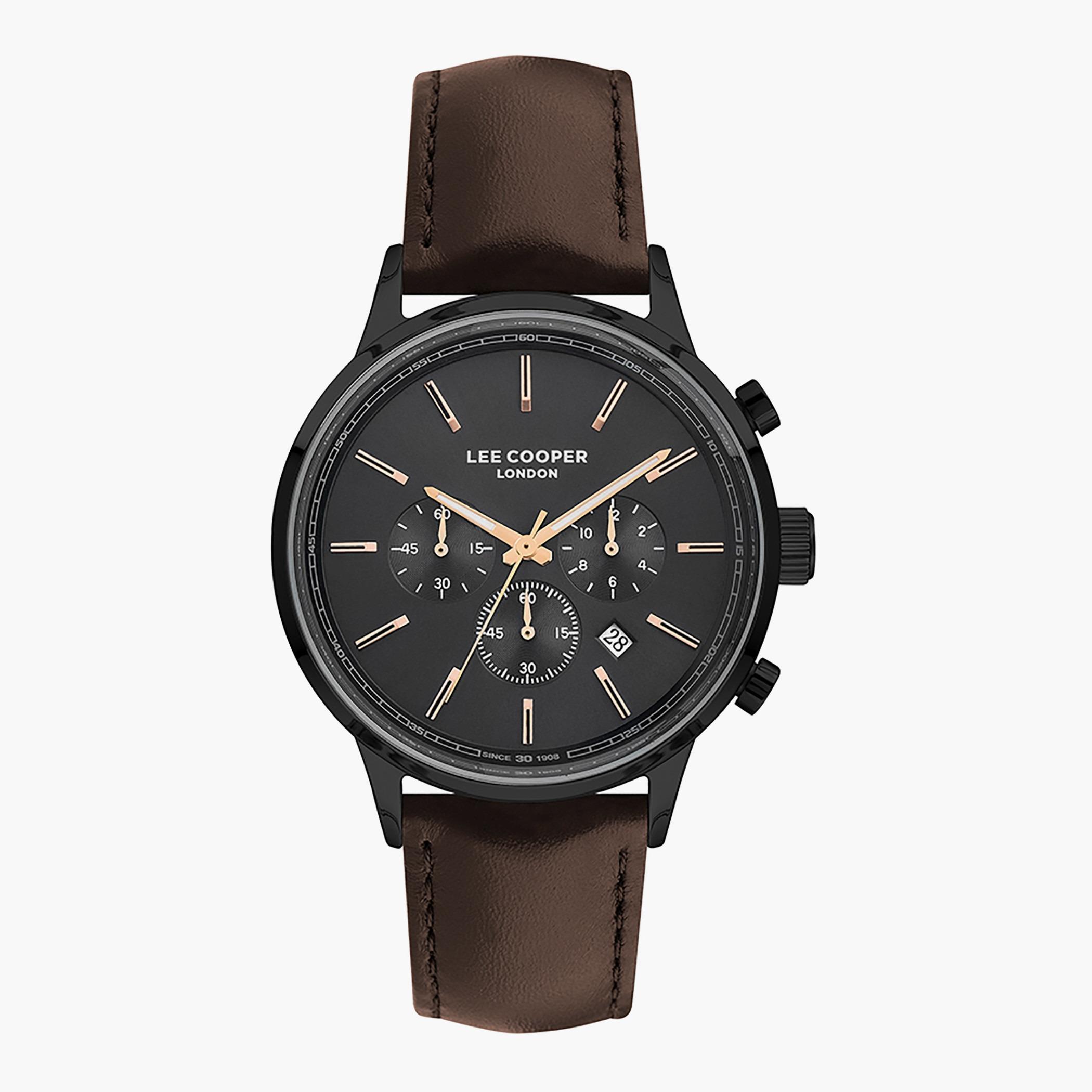 Lee Cooper Men Leather Dark Brown Strap Chronograph Watch - LC07274.652-men-watchesandjewellery-watches-image-1