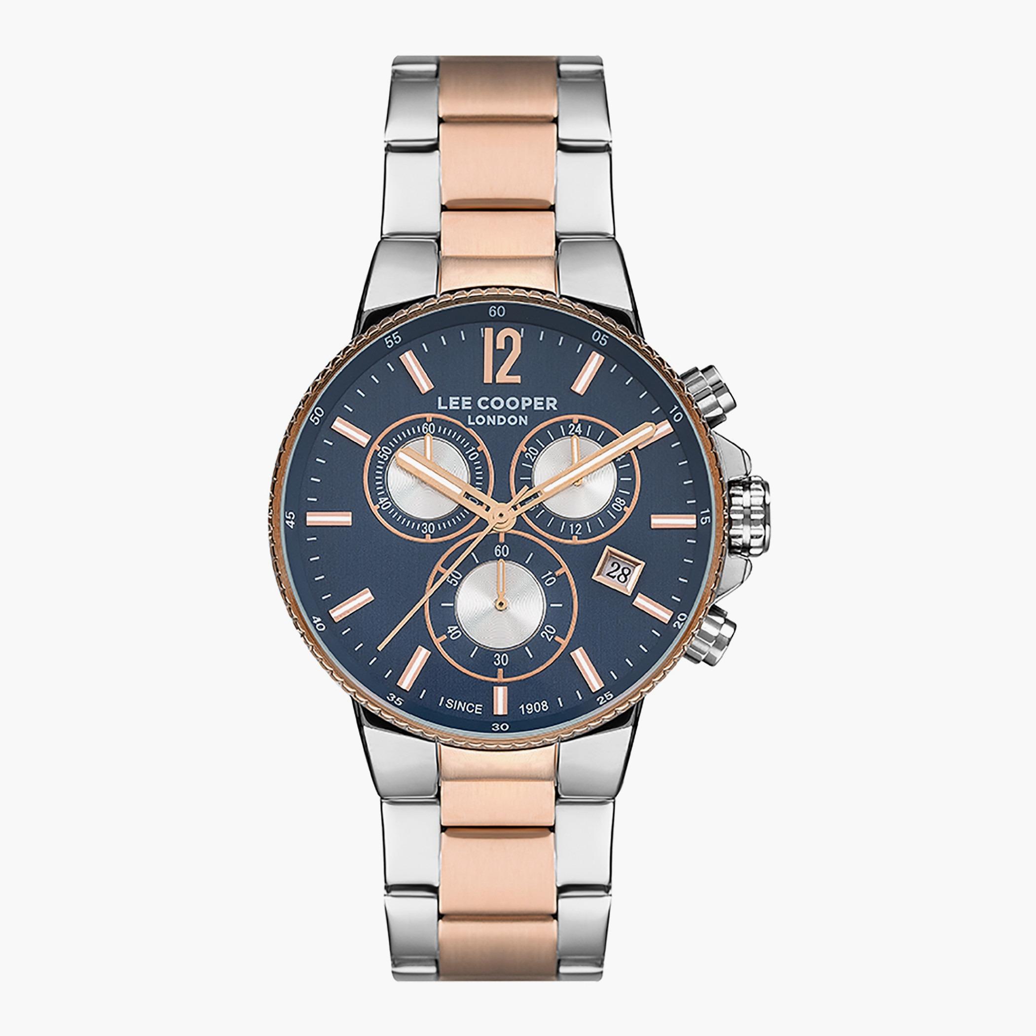 LC07317.590- راقب حزام معدن كرونوغراف الفضة والذهب ملك الرجال لي كوبر-men-watchesandjewellery-watches-image-1