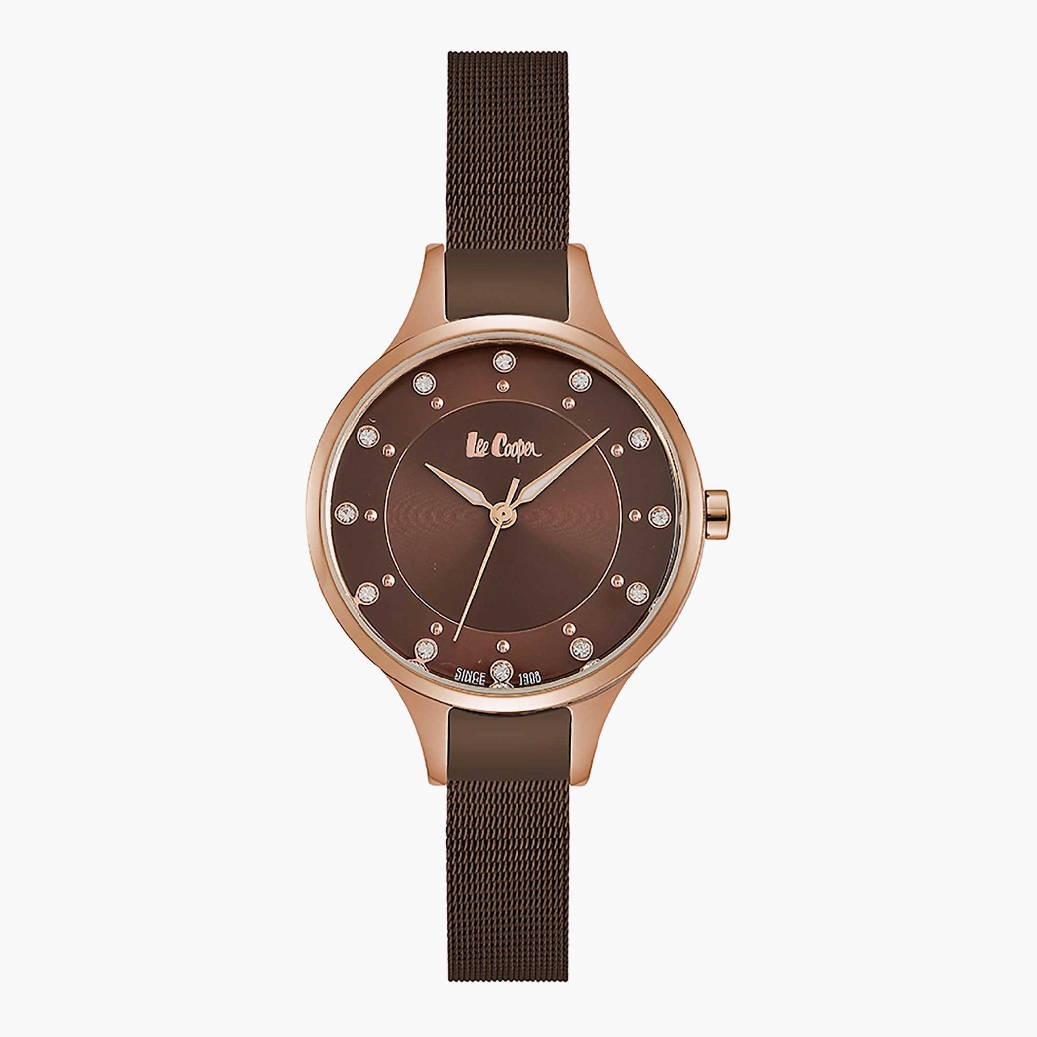 Lee Cooper Women Mesh Brown Strap Analog Watch - LC06620.440-women-watchesandjewellery-watches-image-1