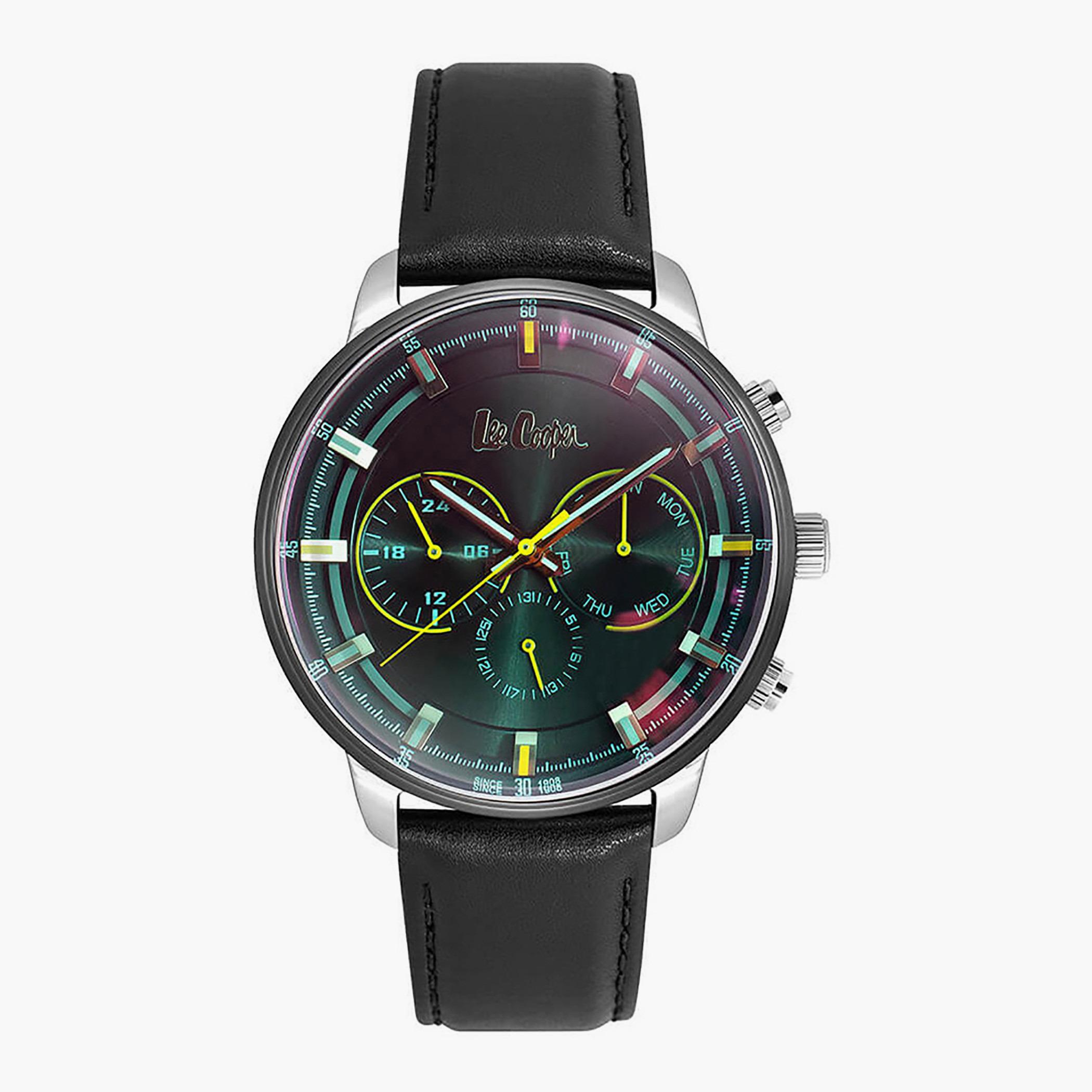 Lee Cooper Men Leather Black Strap Chronograph Watch - LC06984.352-men-watchesandjewellery-watches-image-1