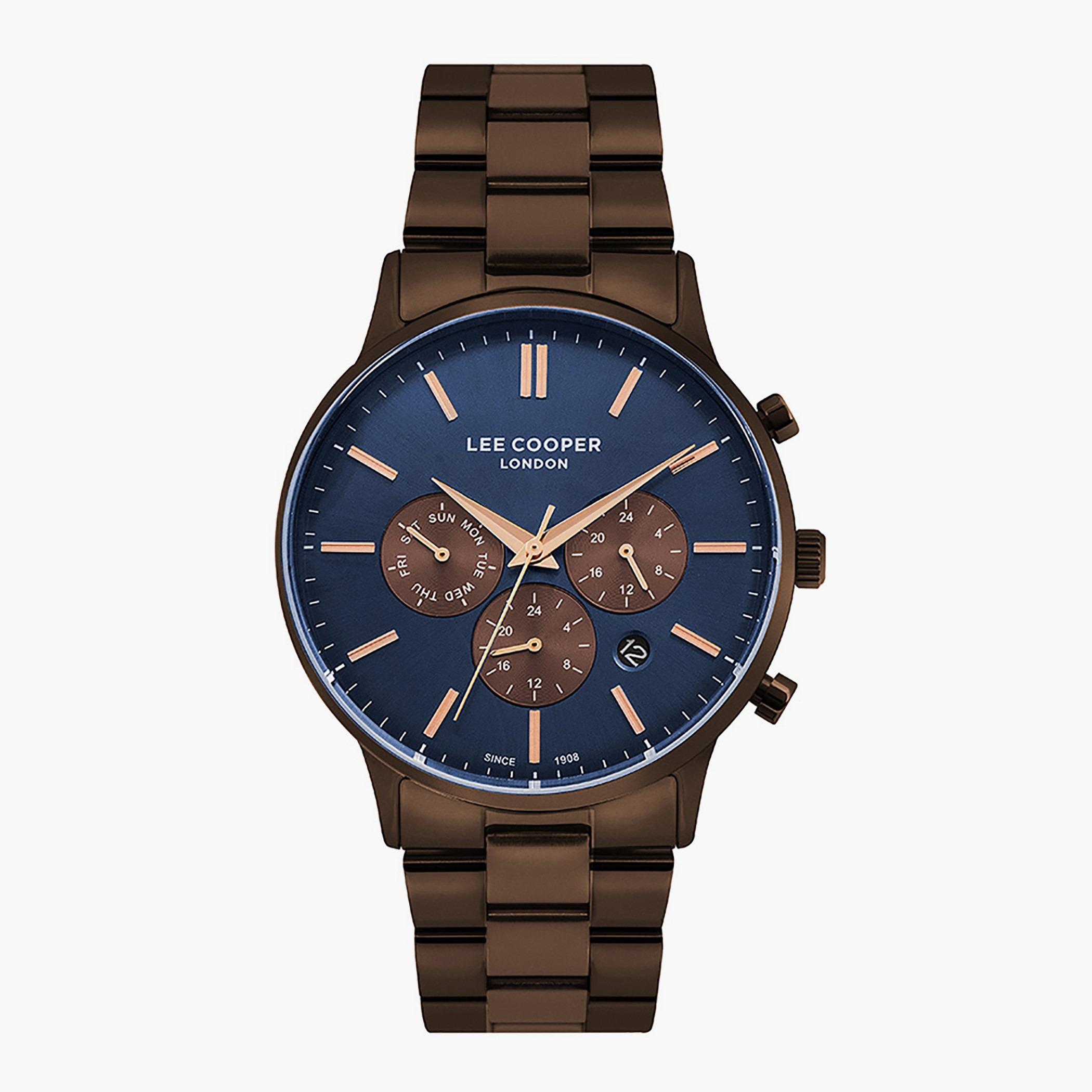 LC07046.790- راقب حزام معدن كرونوغراف بني غامق ملك الرجال لي كوبر-men-watchesandjewellery-watches-image-1