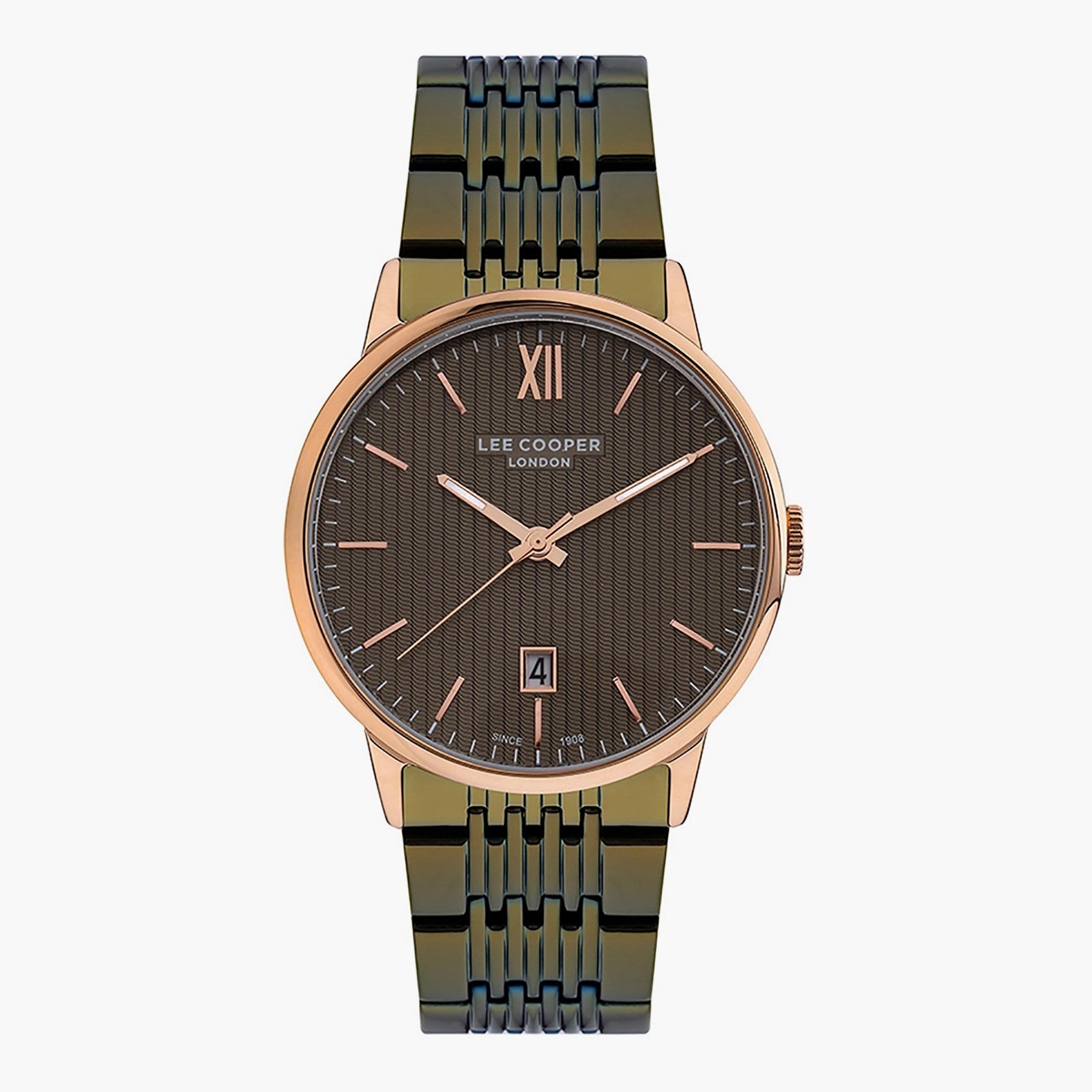 LC07097.470- راقب حزام معدن تناظرية أخضر ملك الرجال لي كوبر-men-watchesandjewellery-watches-image-1
