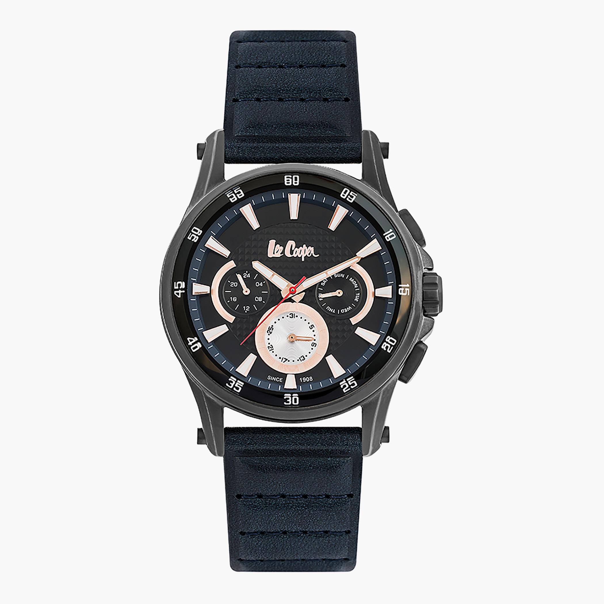 LC06540.659- راقب حزام جلد كرونوغراف أزرق ملك الرجال لي كوبر-men-watchesandjewellery-watches-image-1
