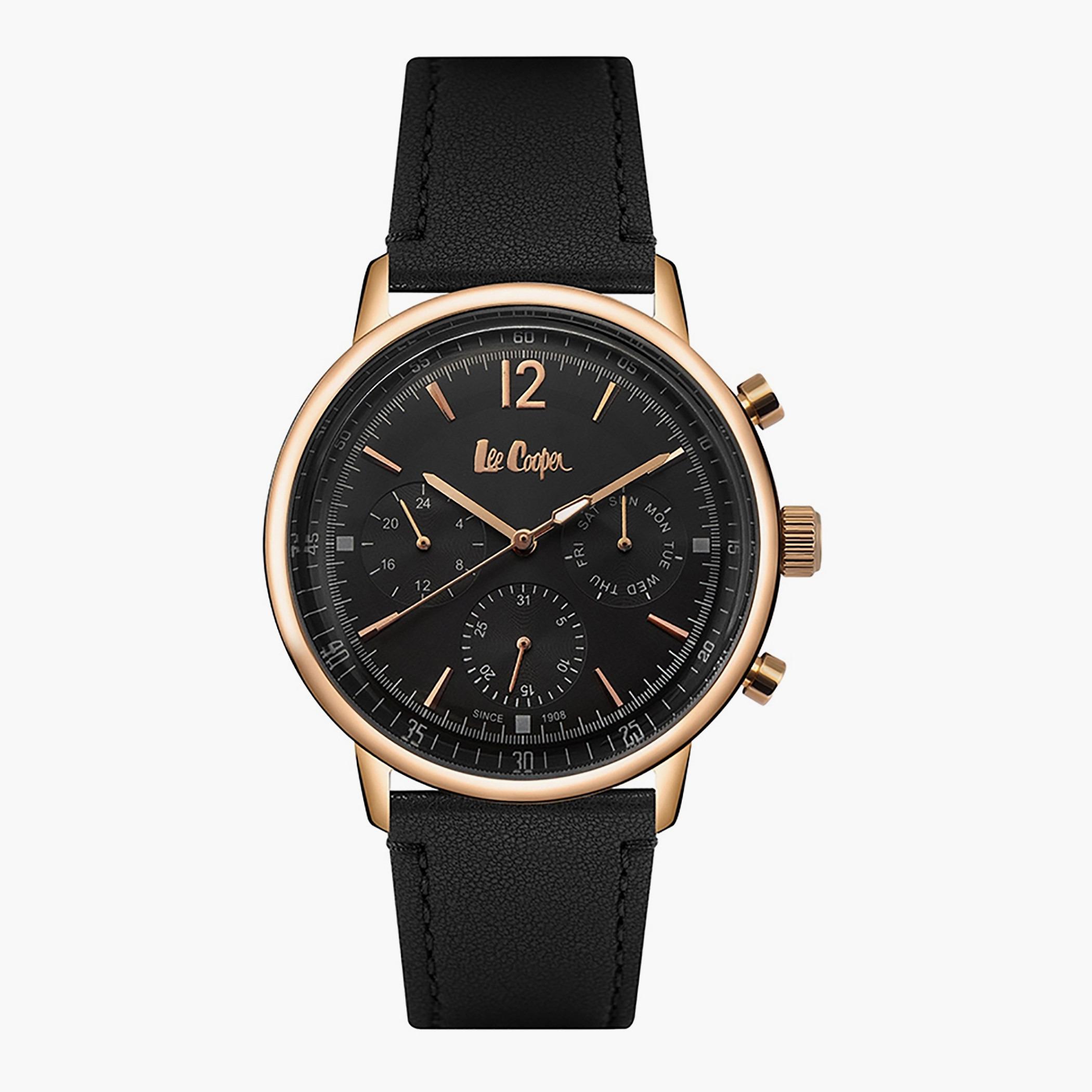LC06953.451- راقب حزام جلد كرونوغراف أسود ملك الرجال لي كوبر-men-watchesandjewellery-watches-image-1