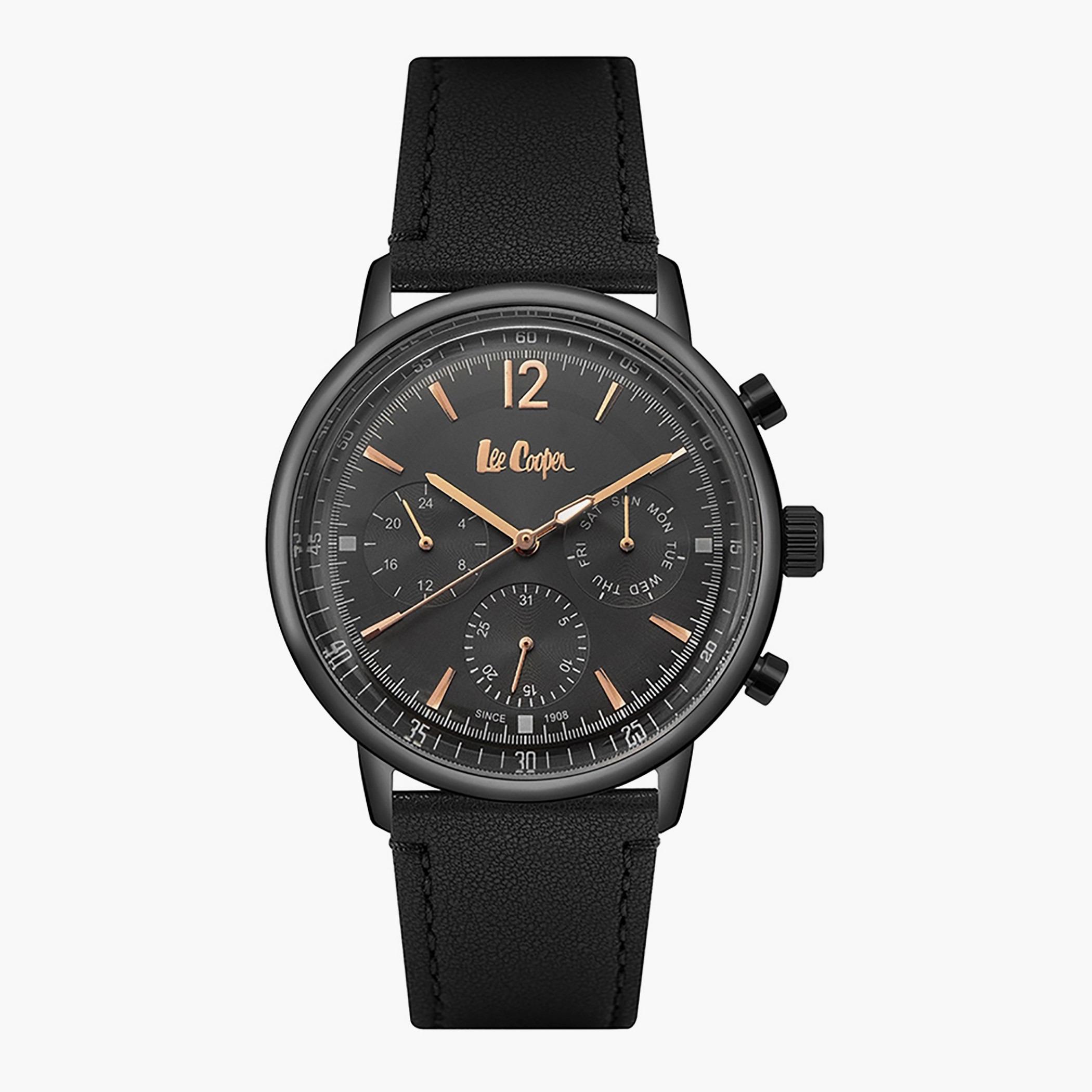 Lee Cooper Men Leather Black Strap Chronograph Watch - LC06953.661-men-watchesandjewellery-watches-image-1