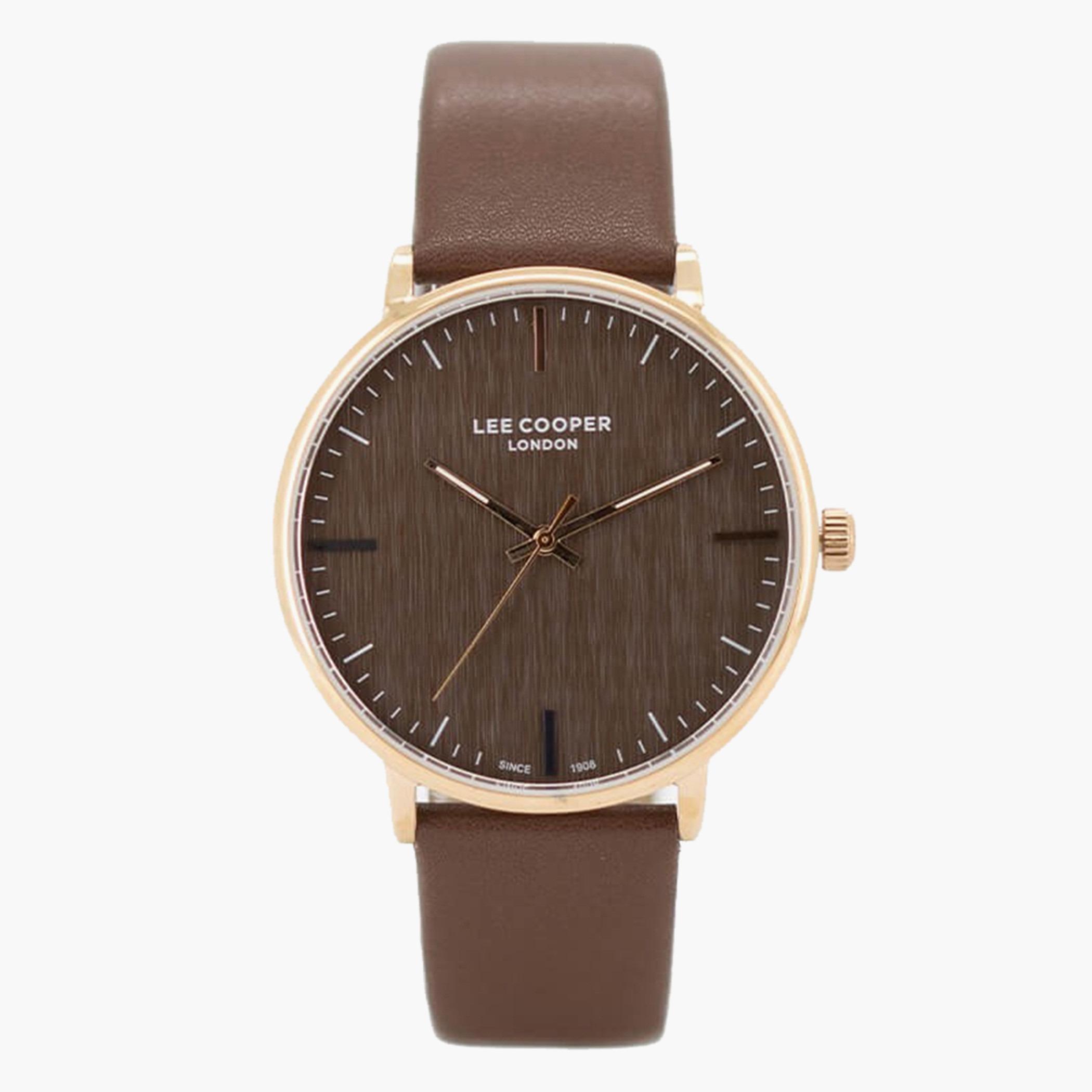 Lee Cooper Unisex Leather Dark Brown Strap Analog Watch - LC07090.442-men-watchesandjewellery-watches-image-1
