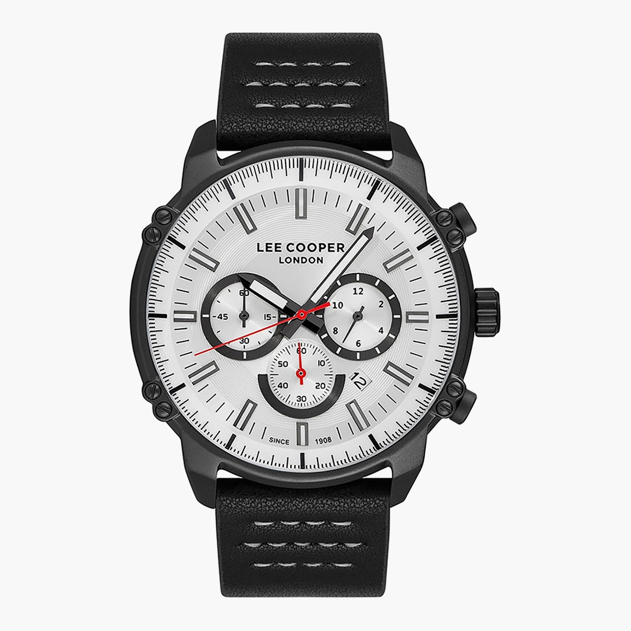 Lee Cooper Men Leather Black Strap Chronograph Watch - LC07070.631-men-watchesandjewellery-watches-image-1