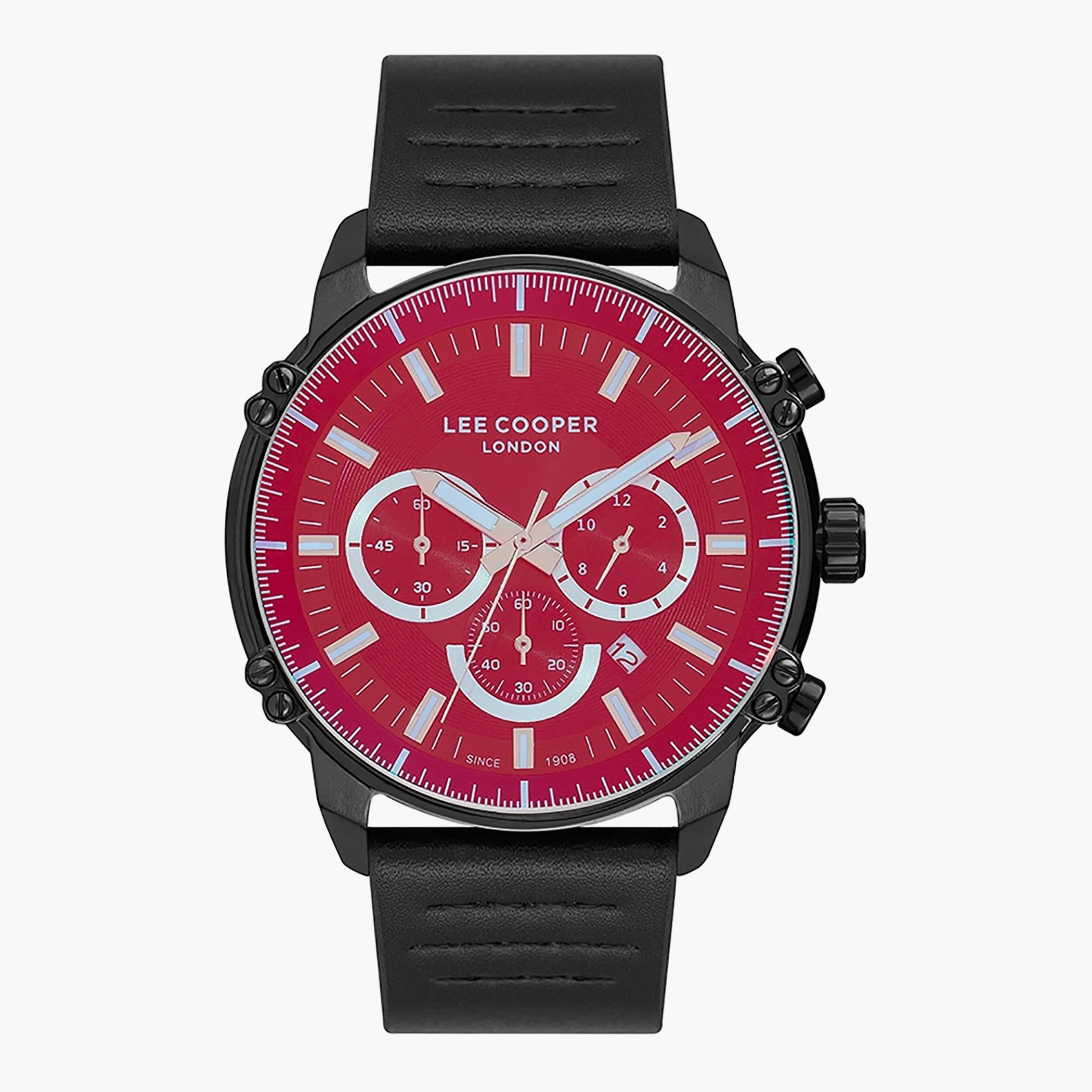 Lee Cooper Men Leather Black Strap Chronograph Watch - LC07070.651-men-watchesandjewellery-watches-image-1