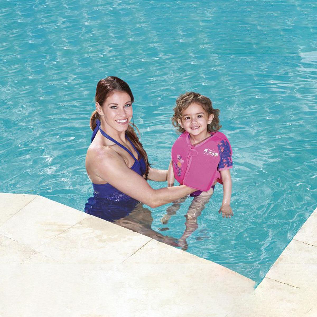 Bestway Swim Vest with Short Sleeves and Zip Closure-sports-girls-clothing-swimwear-image-2