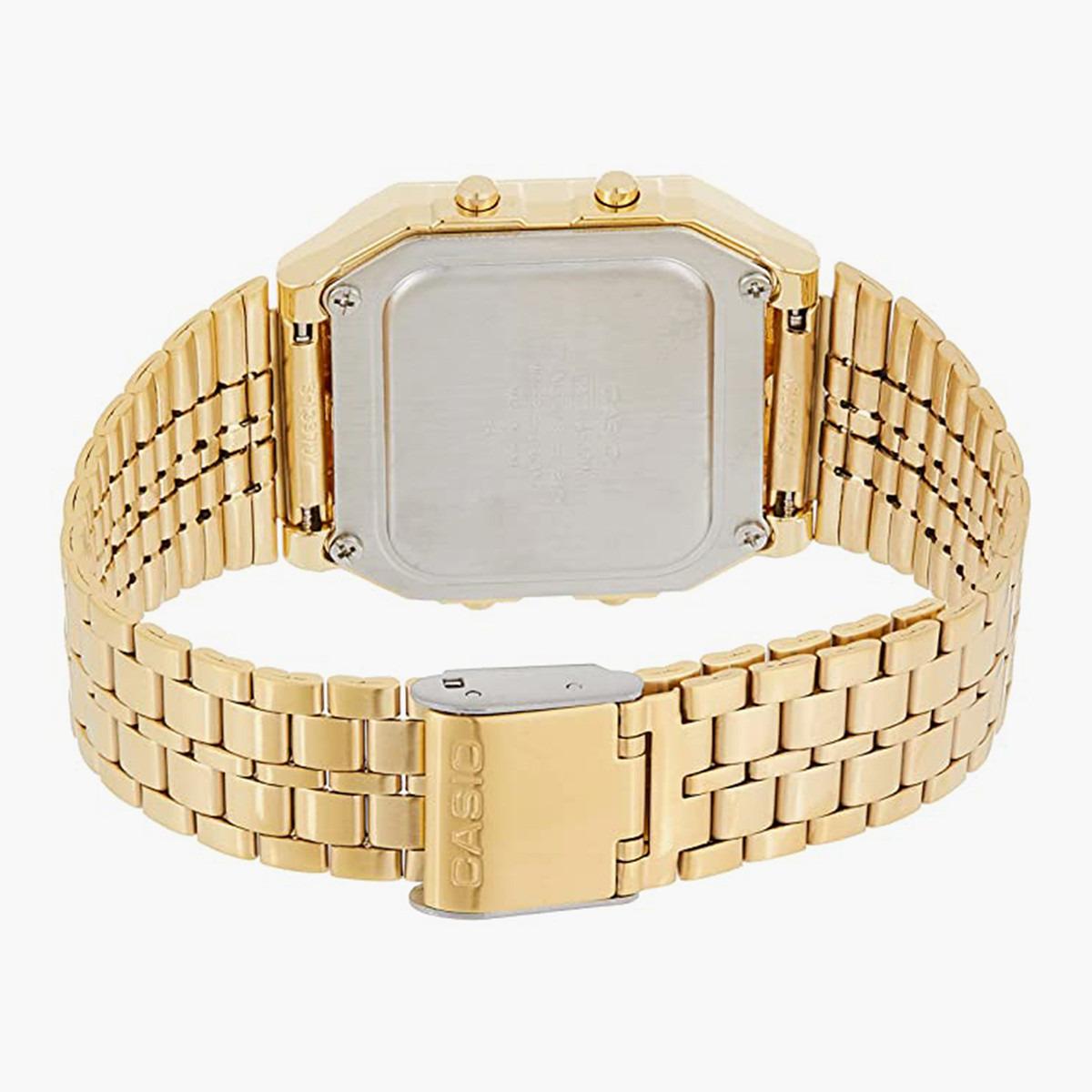 Casio Unisex Stainless Steel Gold Strap Digital Watch - A500WGA-9DF-men-watchesandjewellery-watches-image-2