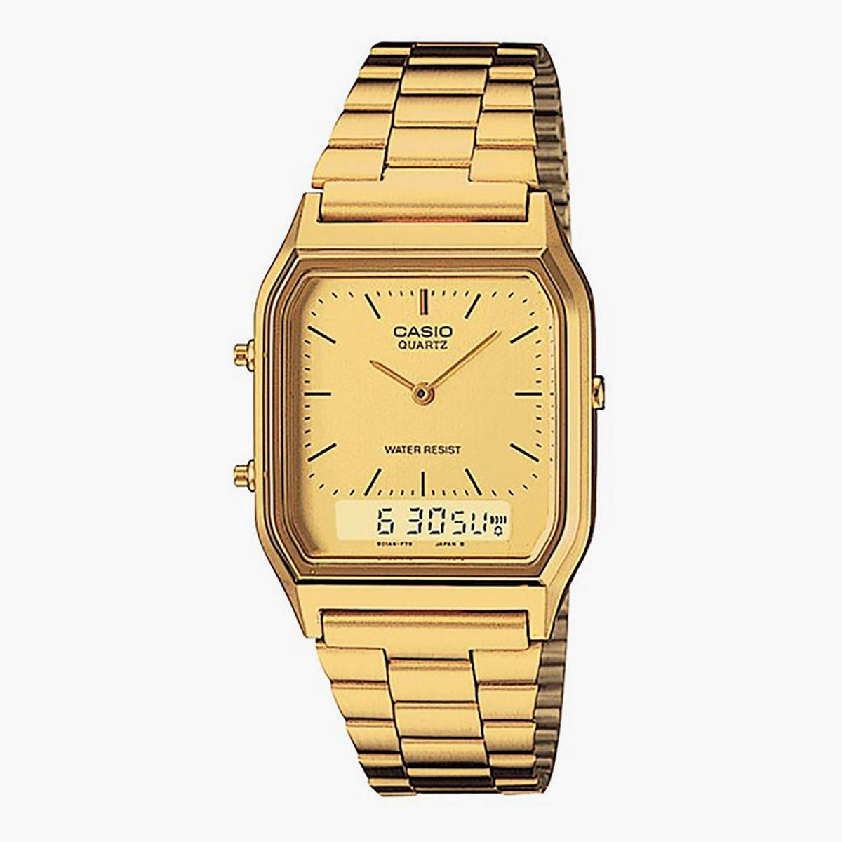 Casio Unisex Stainless Steel Gold Strap Analog-Digital Watch - AQ-230GA-9DMQ-men-watchesandjewellery-watches-image-1