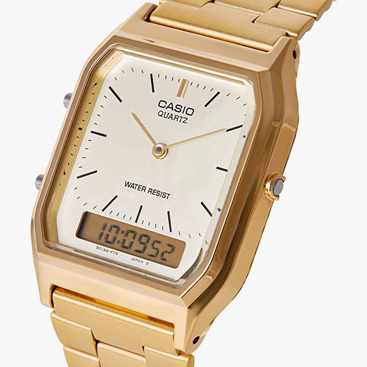 Casio Unisex Stainless Steel Gold Strap Analog-Digital Watch - AQ-230GA-9DMQ-men-watchesandjewellery-watches-image-5