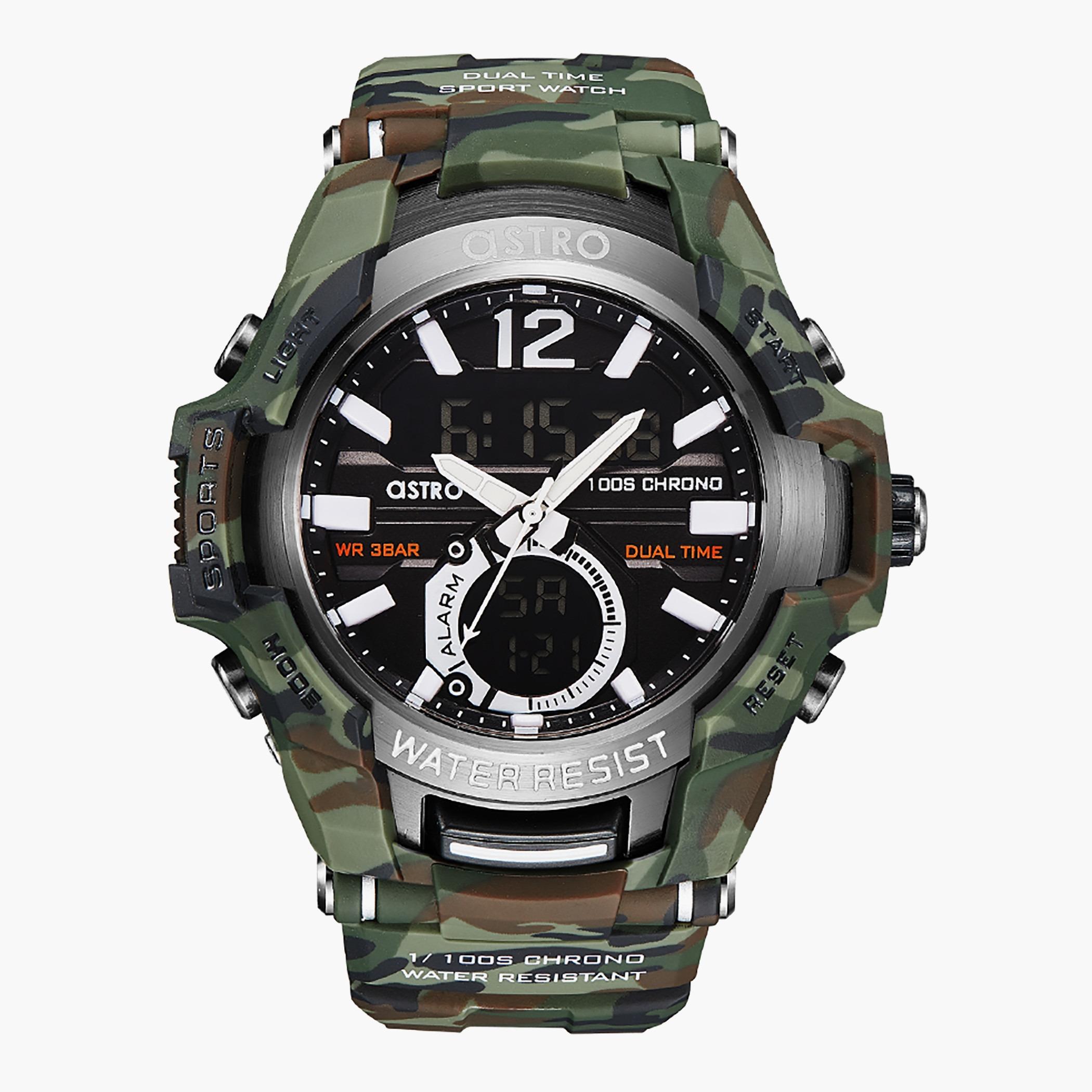 ساعة استر للرجال بسوار اخضر مموه انالوج-رقمية - A22801-PPHB-men-watchesandjewellery-watches-image-1